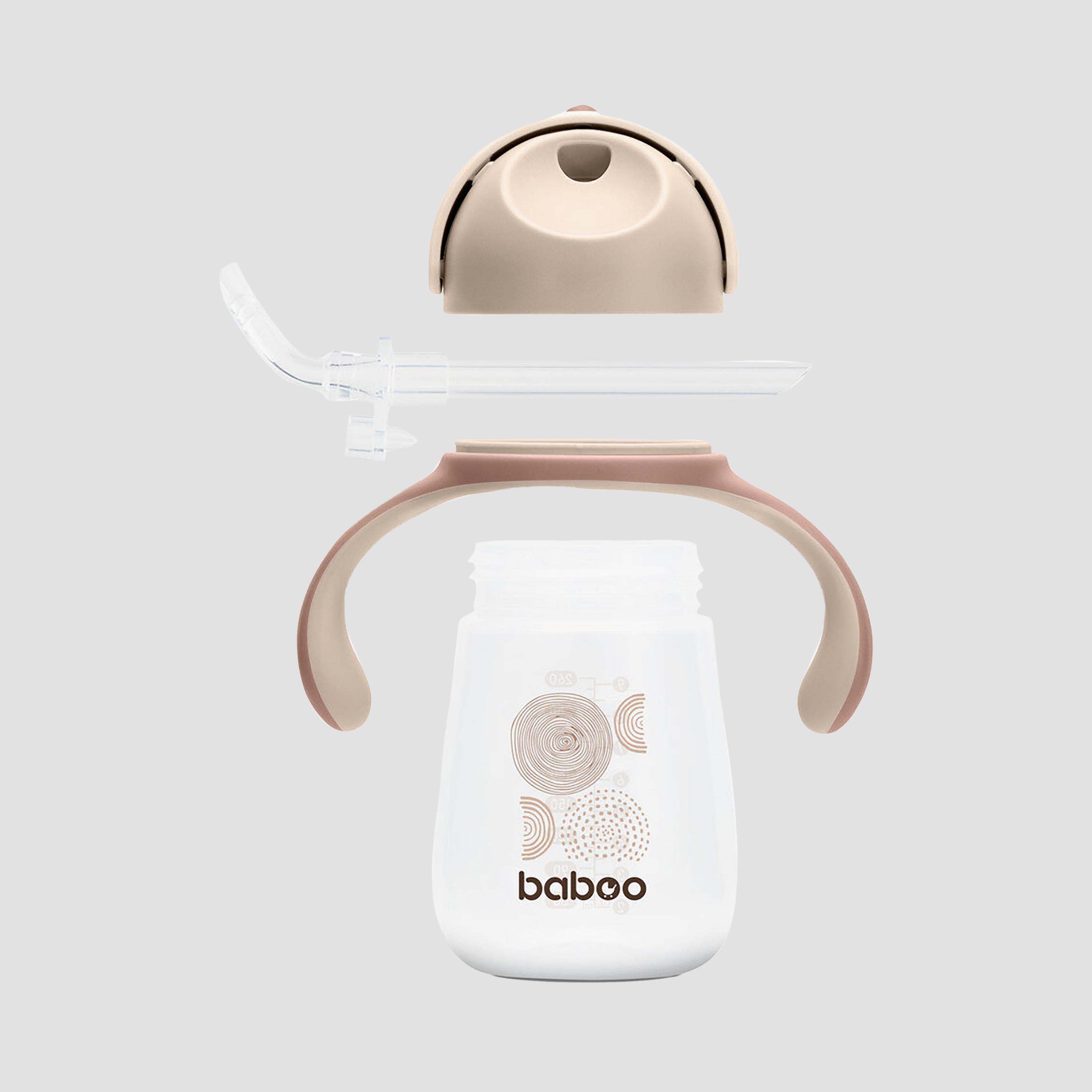 كوب شرب للأطفال مع ماصة سيليكون - أو ناتورال - 260 مل - 9 أشهر + من بابو-baby-feeding-mealtimeessentials-image-3