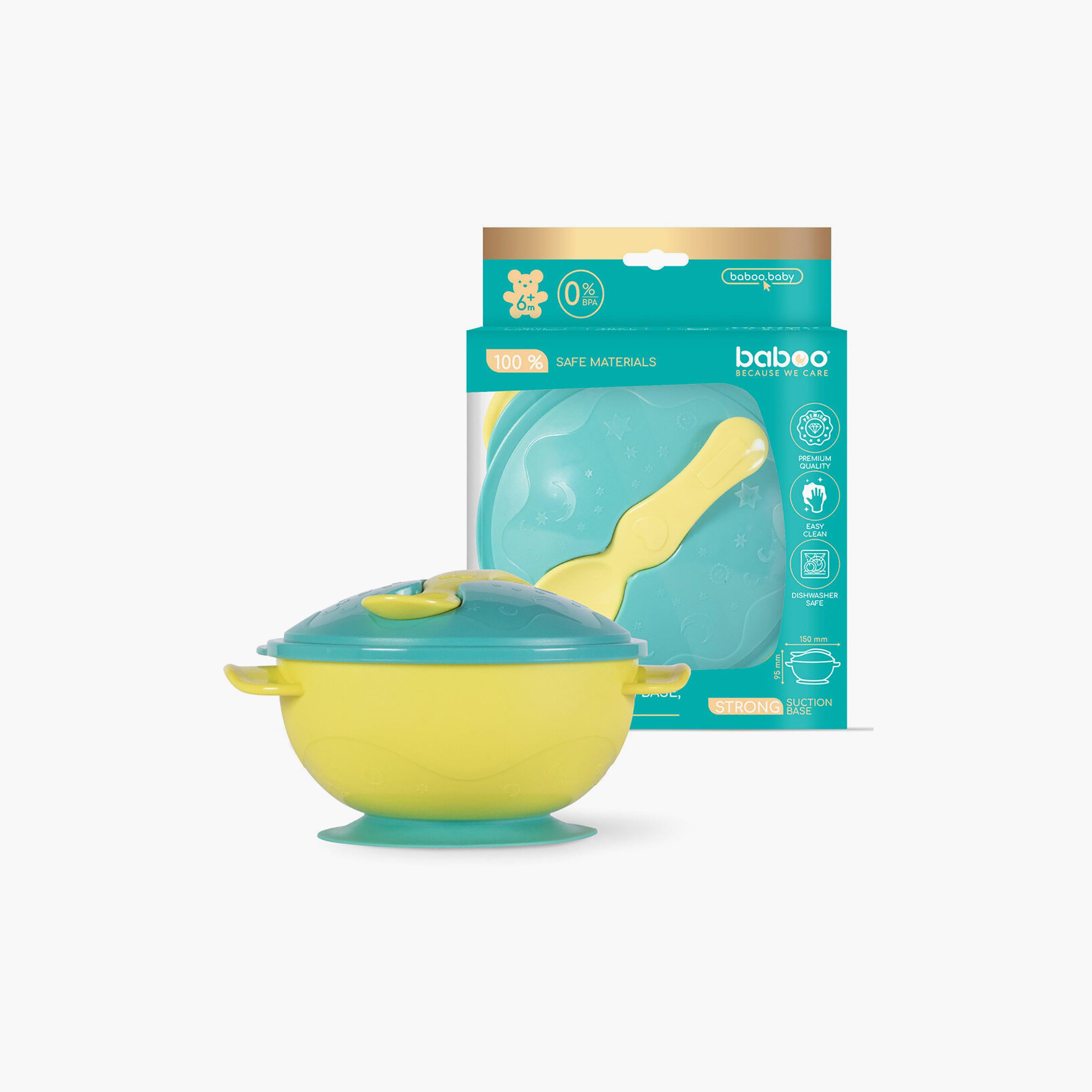 Baboo Feeding Bowl with Suction Base & Spoon Set - 6 Months+-baby-feeding-mealtimeessentials-image-4