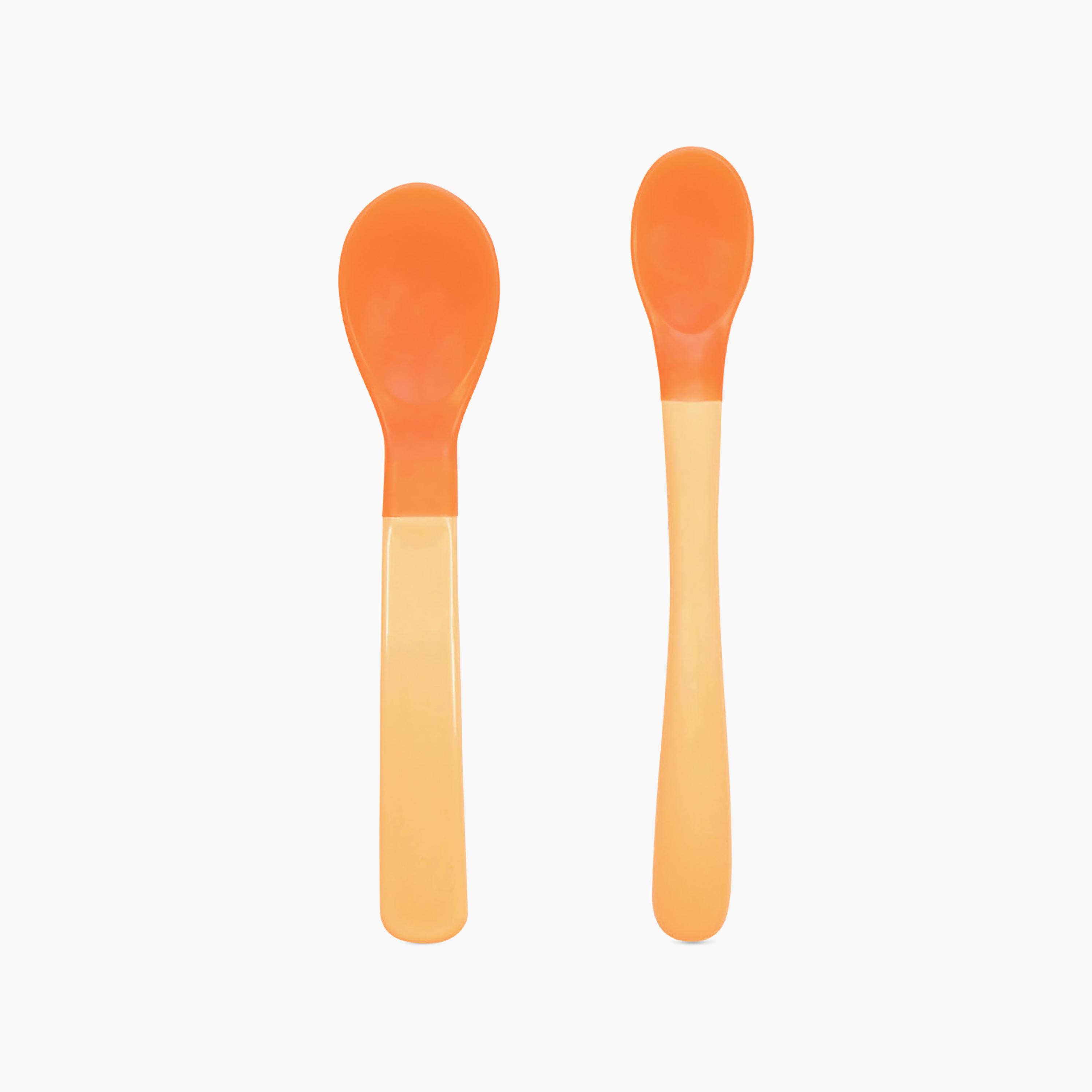 Baboo 2-Piece Heat Sensitive Spoons - Peachy Keen - 4 Months+-baby-feeding-mealtimeessentials-image-1