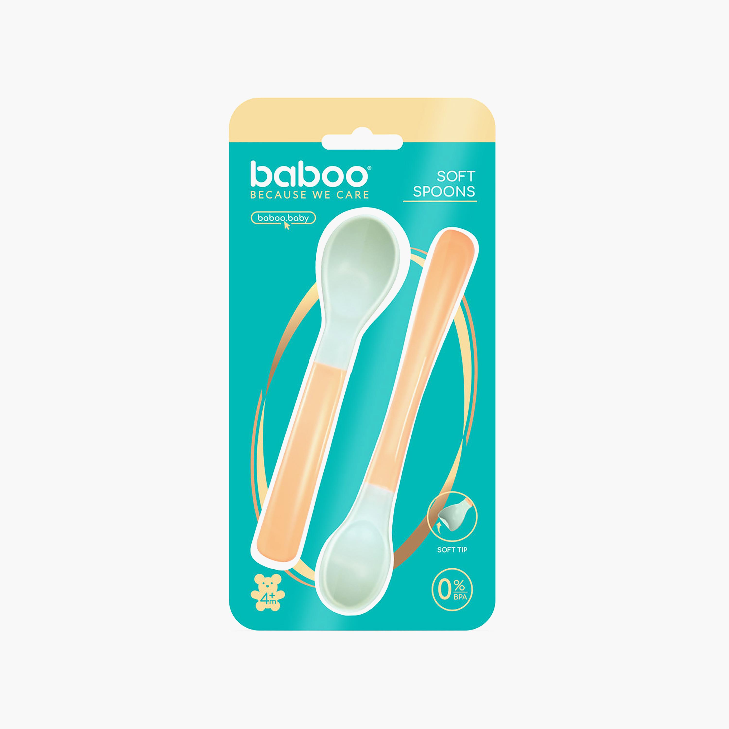 ملعقتان سيليكون ناعمتان الطرف للفطام -4 أشهر + من بابو-baby-feeding-mealtimeessentials-image-4