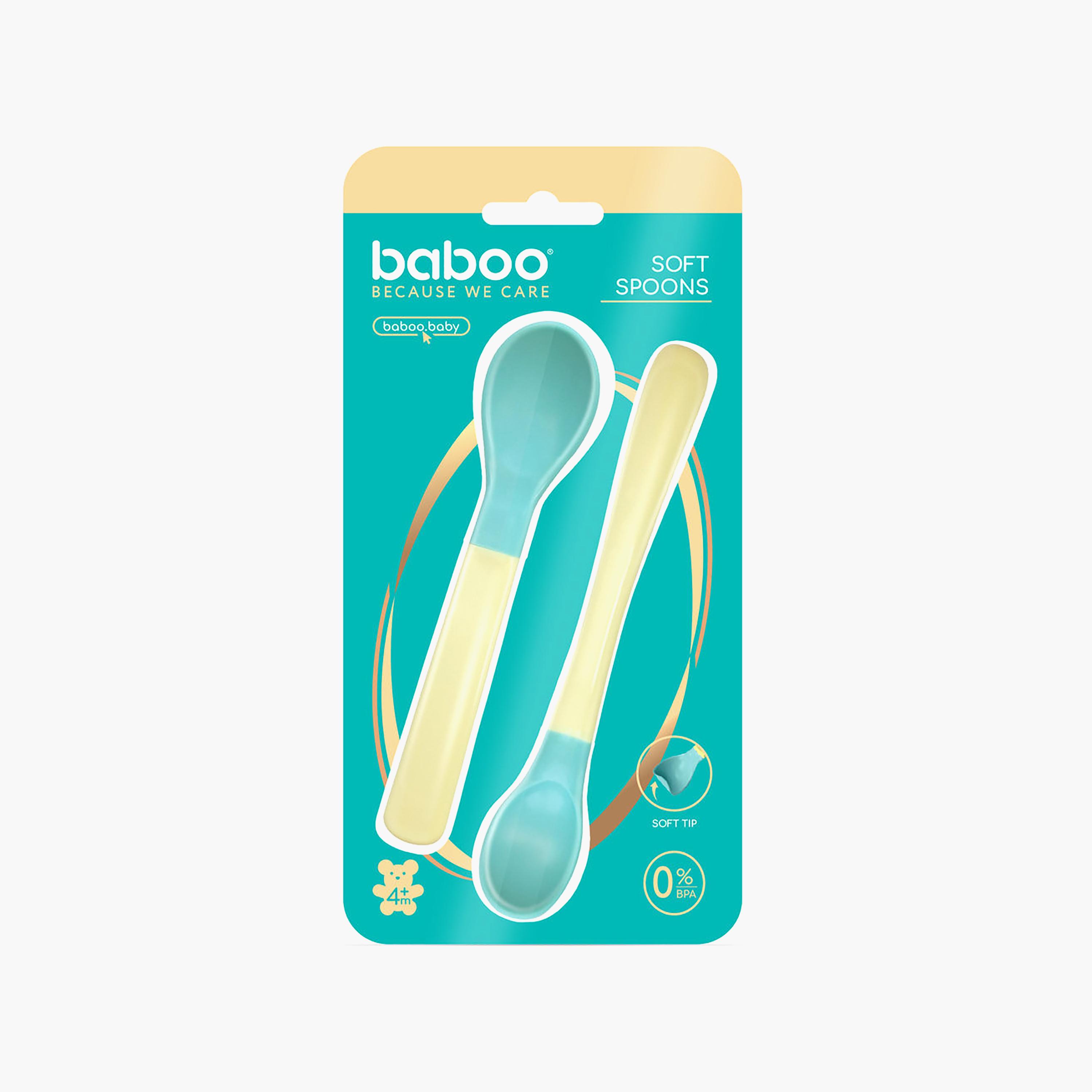 Baboo 2-Piece Soft-Tip Silicone Weaning Spoons - 4 Months+-baby-feeding-mealtimeessentials-image-4