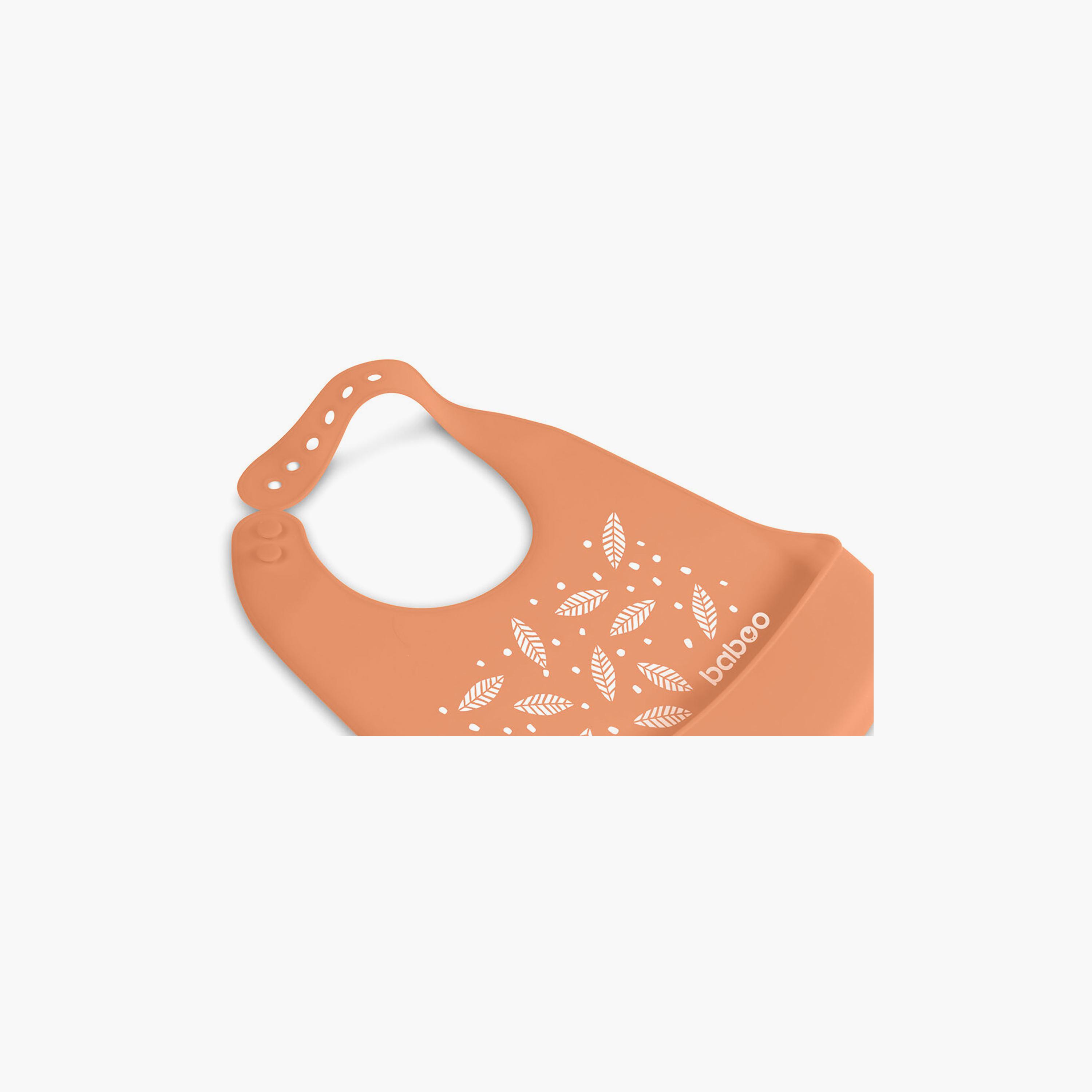 Baboo Silicone Bib - Peachy Keen - 4 Months+-baby-feeding-bibs-image-3