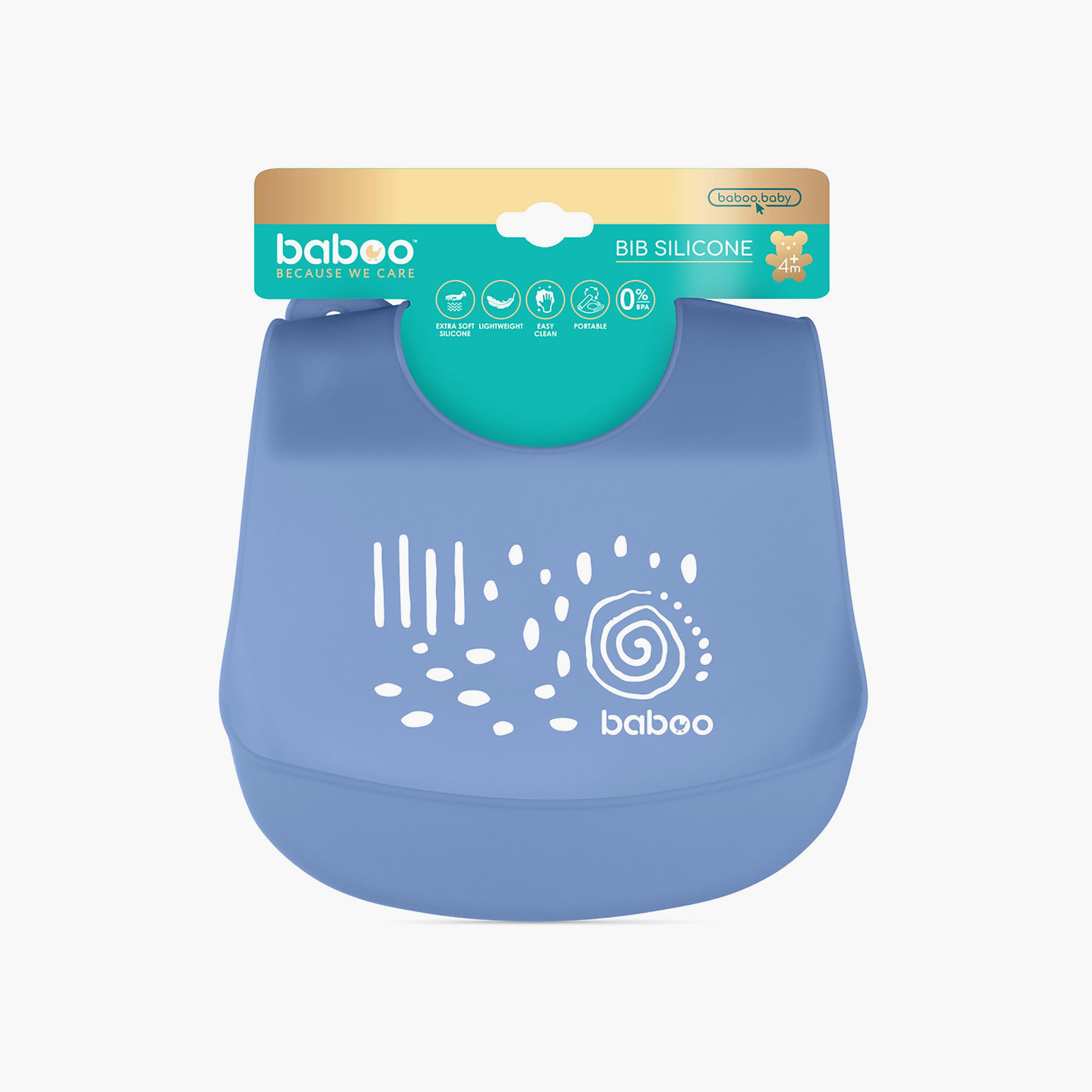 Baboo Silicone Bib - Blue Haze - 4 Months+-baby-feeding-bibs-image-2