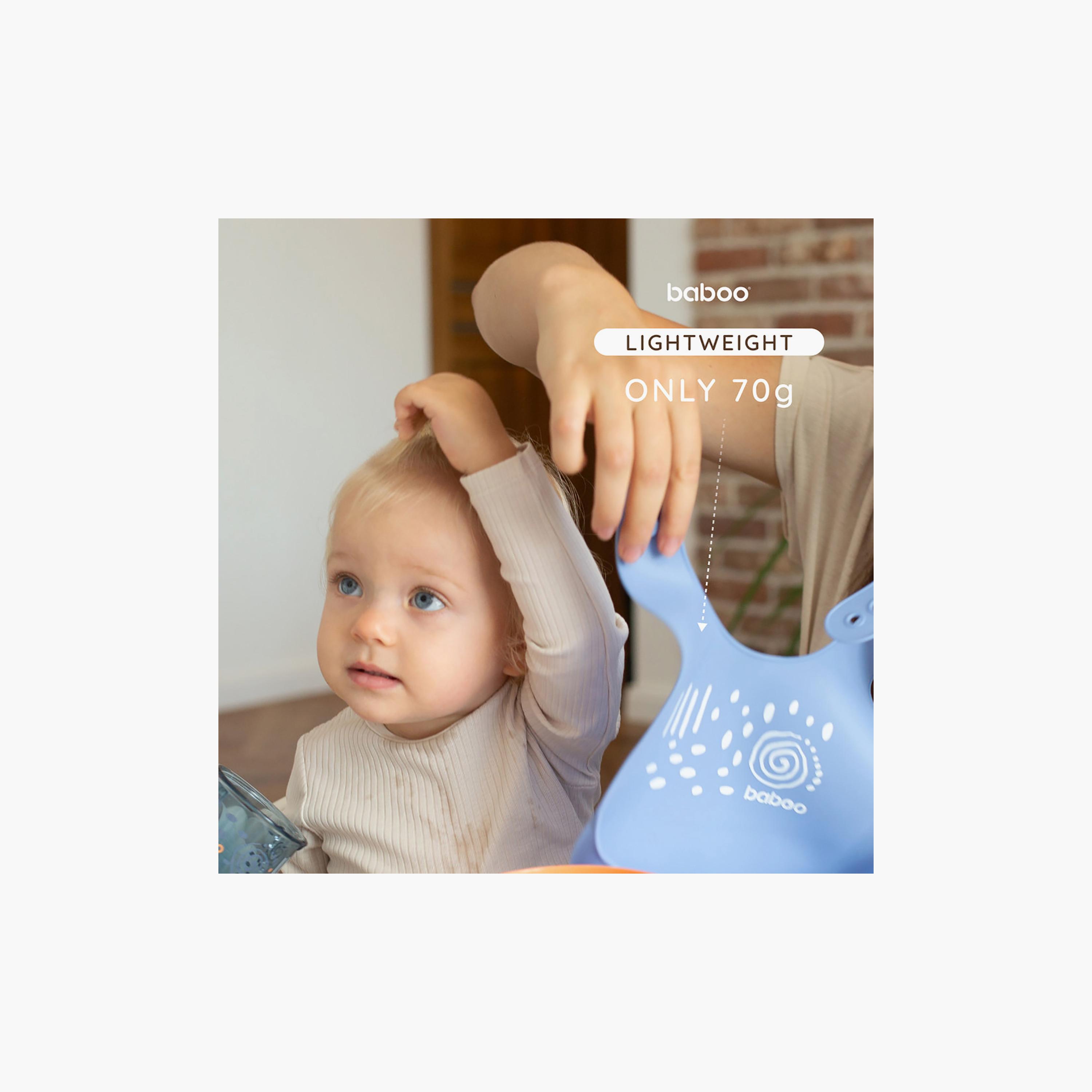 Baboo Silicone Bib - Blue Haze - 4 Months+-baby-feeding-bibs-image-5