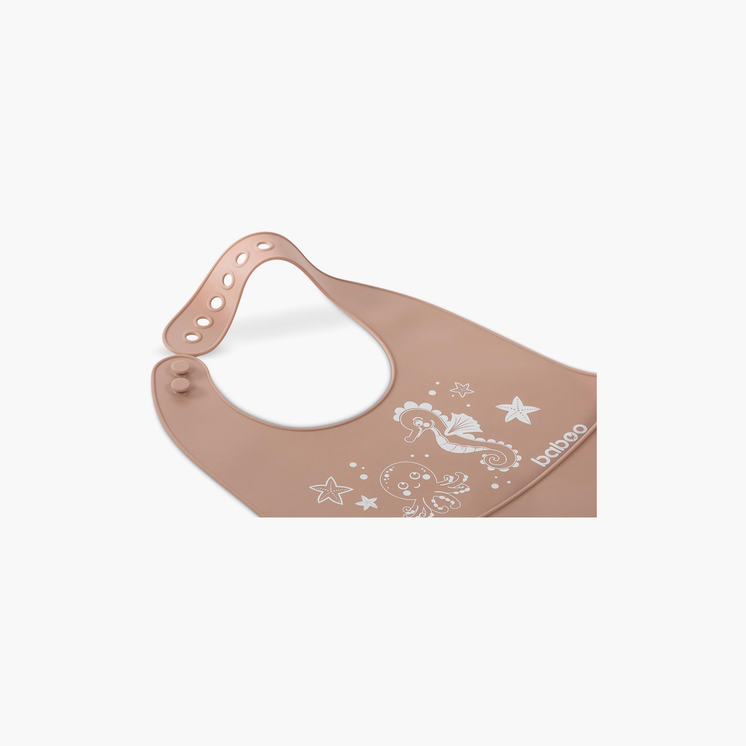 Baboo Silicone Bib - Au Naturale - 4 Months+-baby-feeding-bibs-image-4