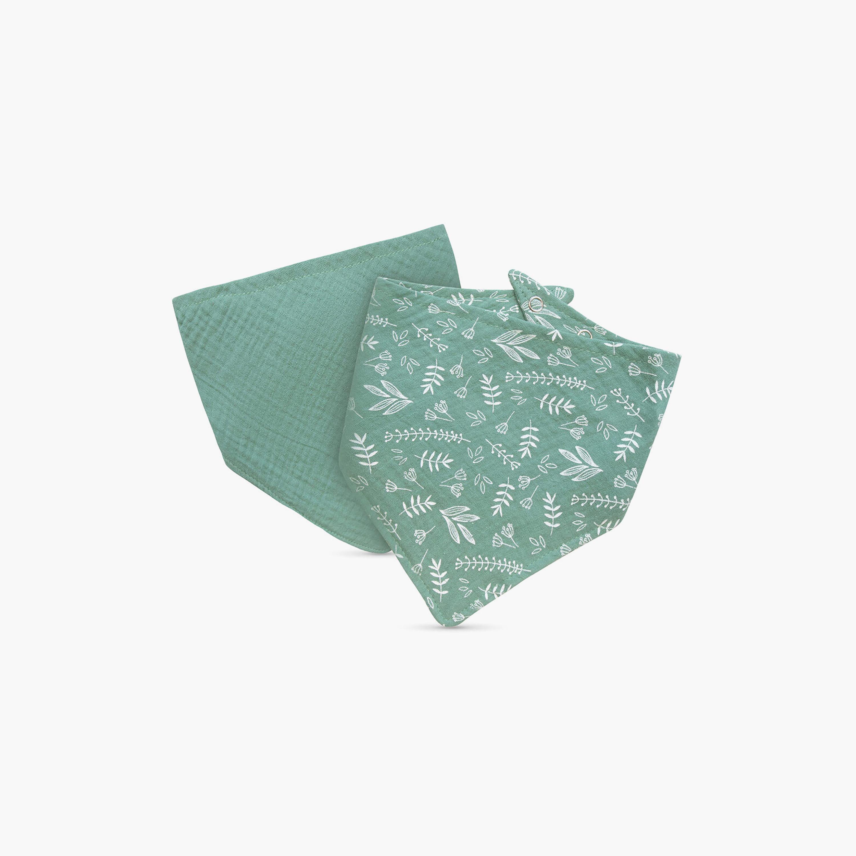 Baboo 2-Piece Double Layer Muslin Bandana Bib Set - Peachy Keen - 0 Months+-baby-feeding-bibs-image-1