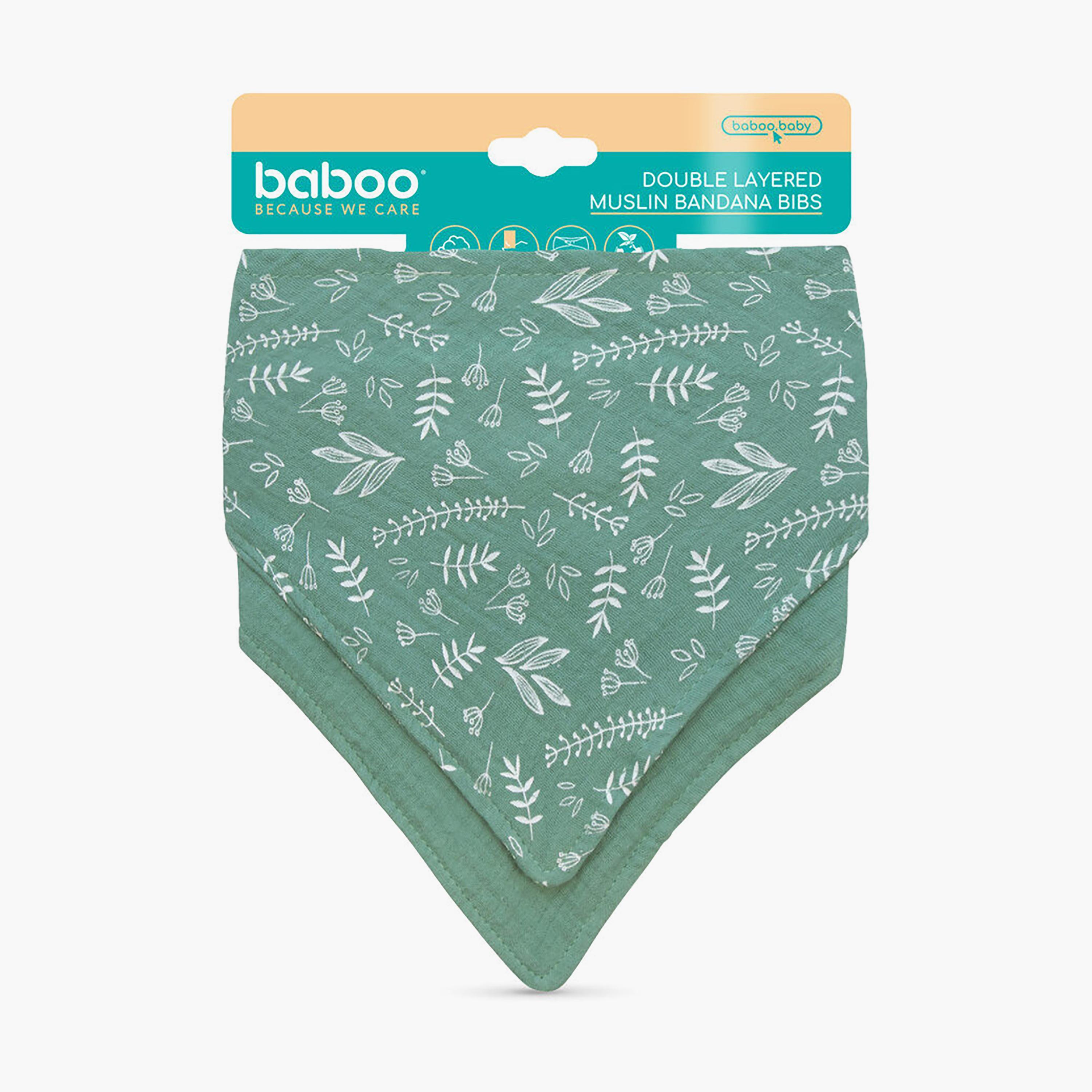 Baboo 2-Piece Double Layer Muslin Bandana Bib Set - Peachy Keen - 0 Months+-baby-feeding-bibs-image-3