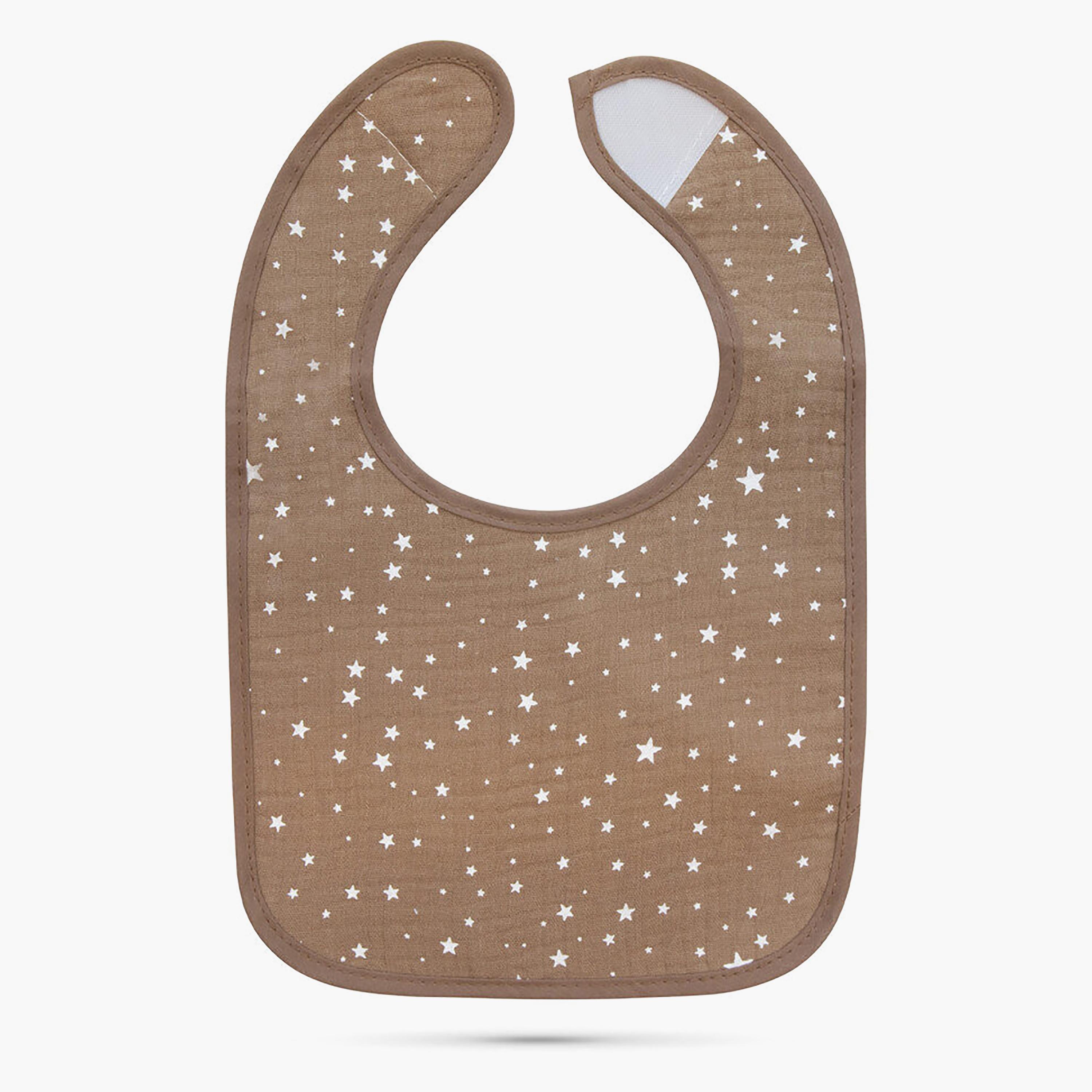 Baboo 2-Piece Double Layer Muslin Waterproof Bib Set - Au Naturale - 0 Months+-baby-feeding-bibs-image-1
