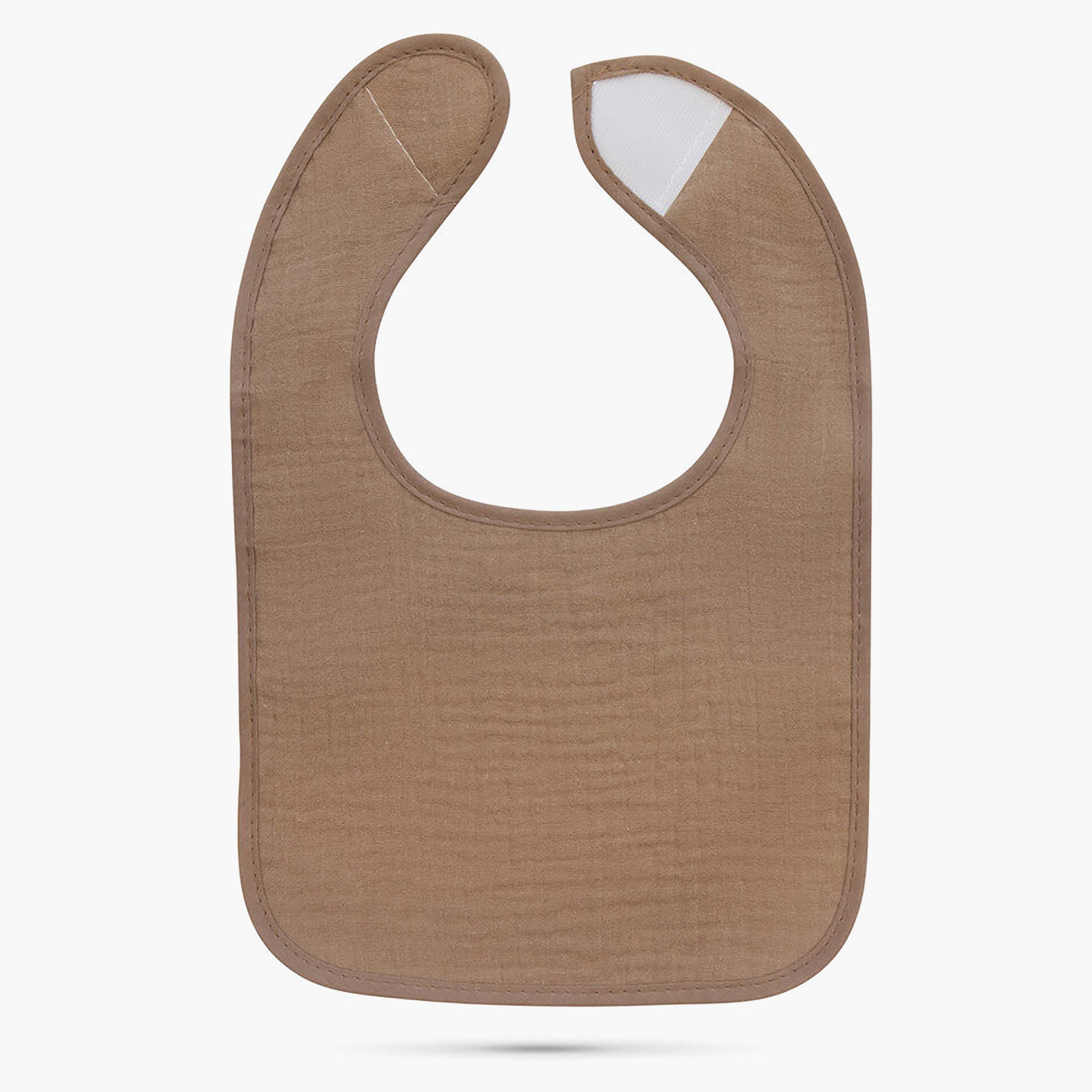 Baboo 2-Piece Double Layer Muslin Waterproof Bib Set - Au Naturale - 0 Months+-baby-feeding-bibs-image-2