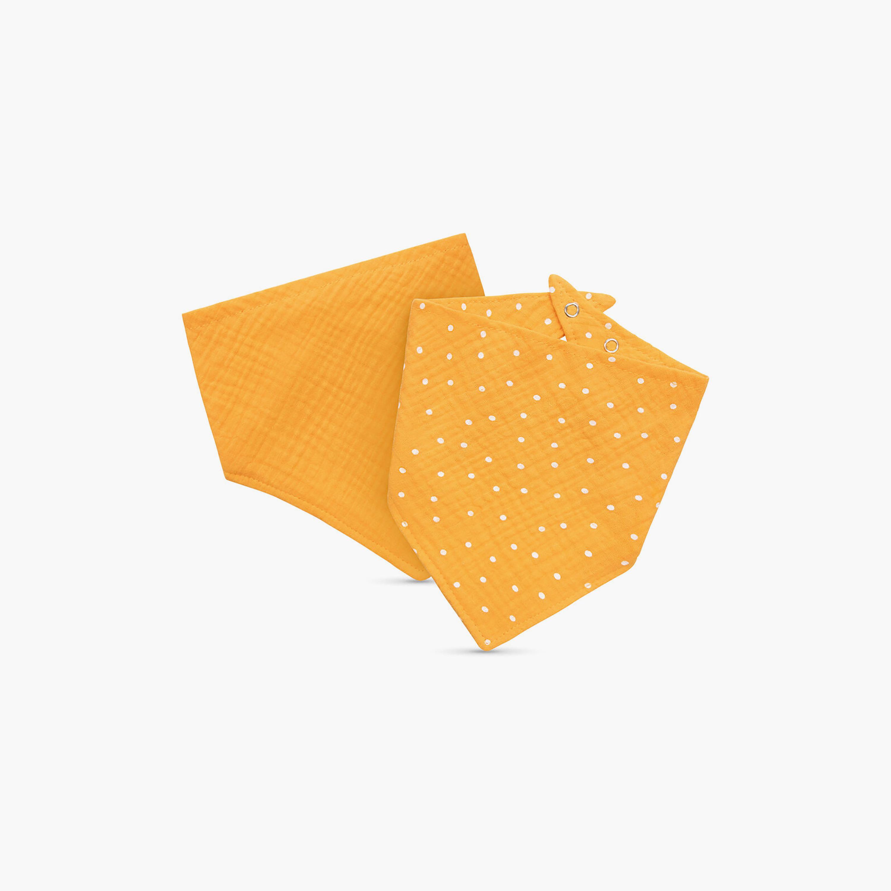 Baboo 2-Piece Double Layer Muslin Bandana Bib - Peachy Keen - 0 Months+-baby-feeding-bibs-image-1