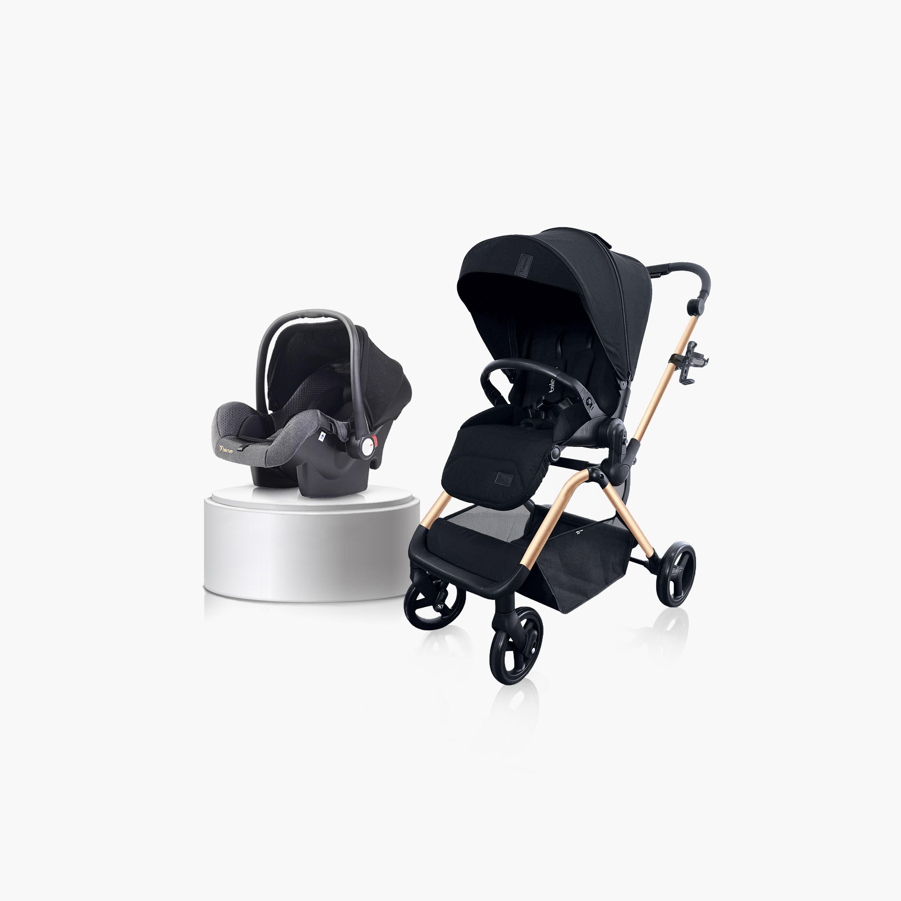 نظام سترول-1 للسفر مع عربة أطفال ومقعد سيارة قابلين للعكس من تيكنوم - ذهبي-baby-gear-strollersandprams-travelsystems-image-10