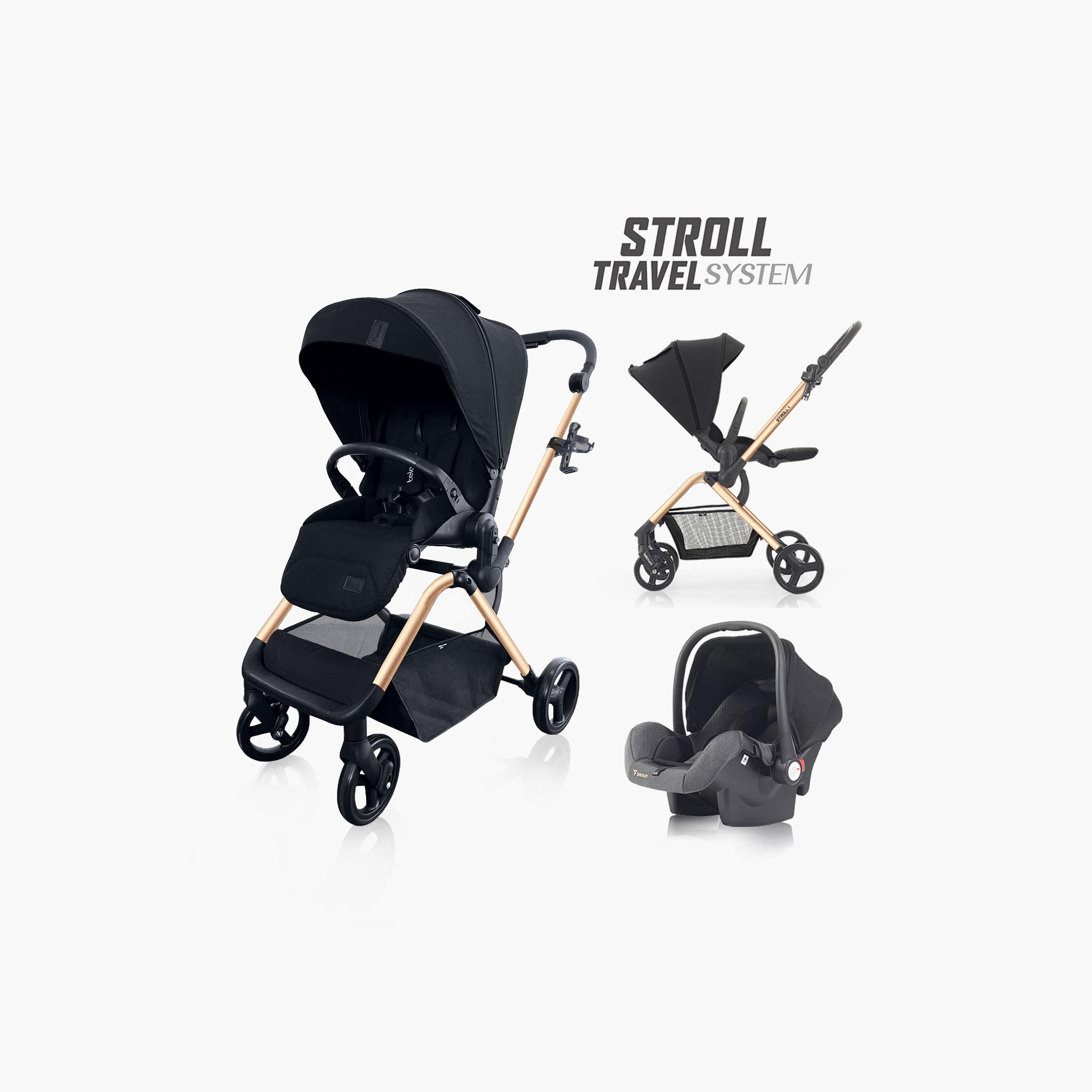 Teknum Stroll-1 Travel System with Reversible Stroller & Car Seat - Gold-baby-gear-strollersandprams-travelsystems-image-11