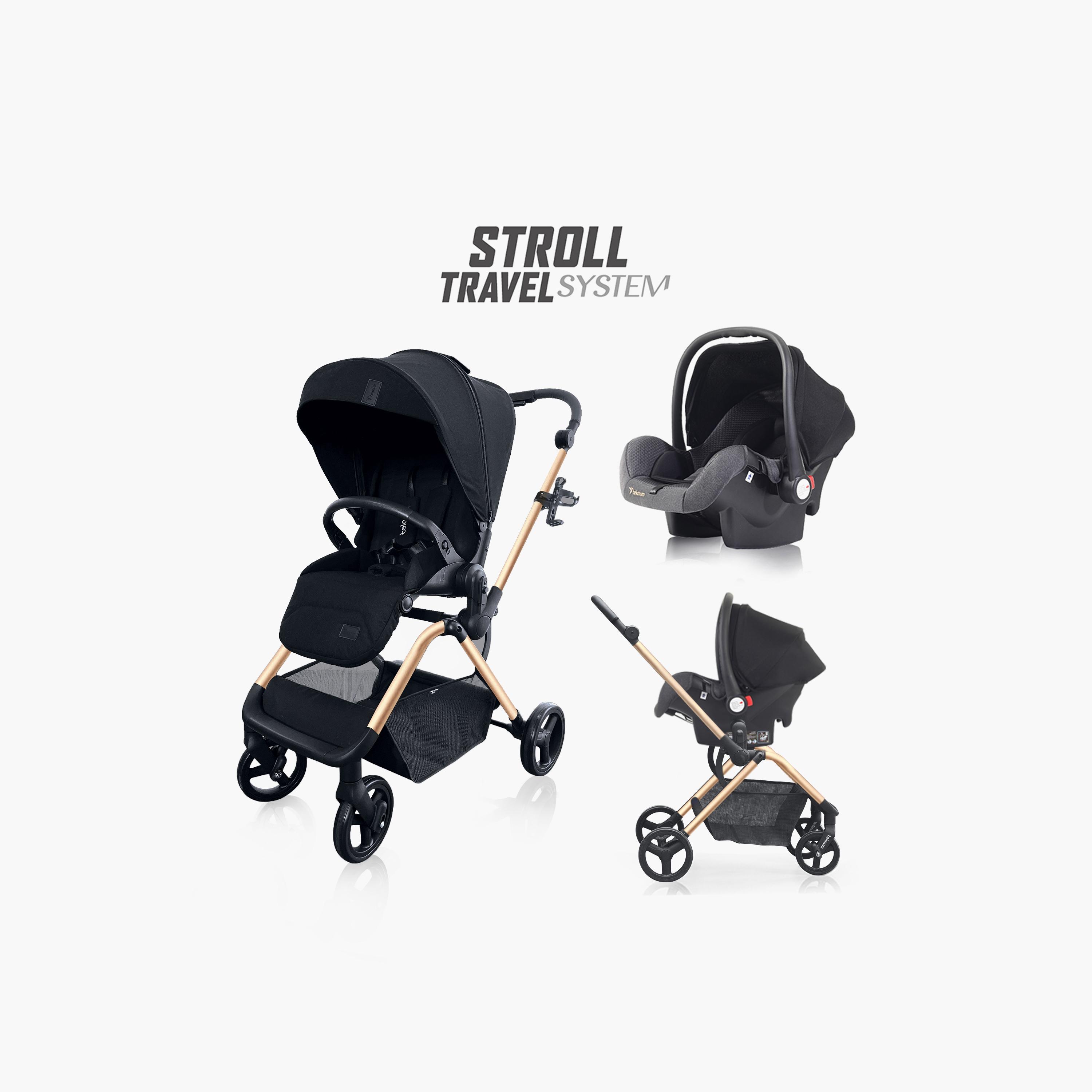 Teknum Stroll-1 Travel System with Reversible Stroller & Car Seat - Gold-baby-gear-strollersandprams-travelsystems-image-15
