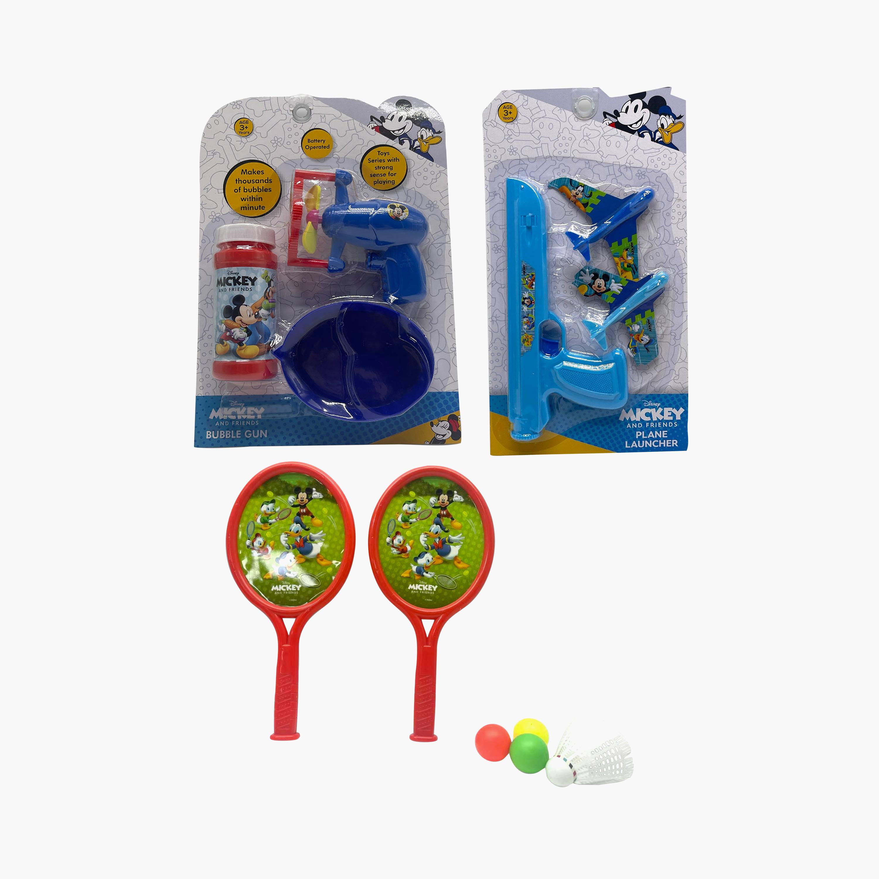 طقم قاذف طائرات ديزني مع طائرتين، ومسدس فقاعات ومضرب - ميكي ماوس ديزني-toys-outdoor-activity-image-1