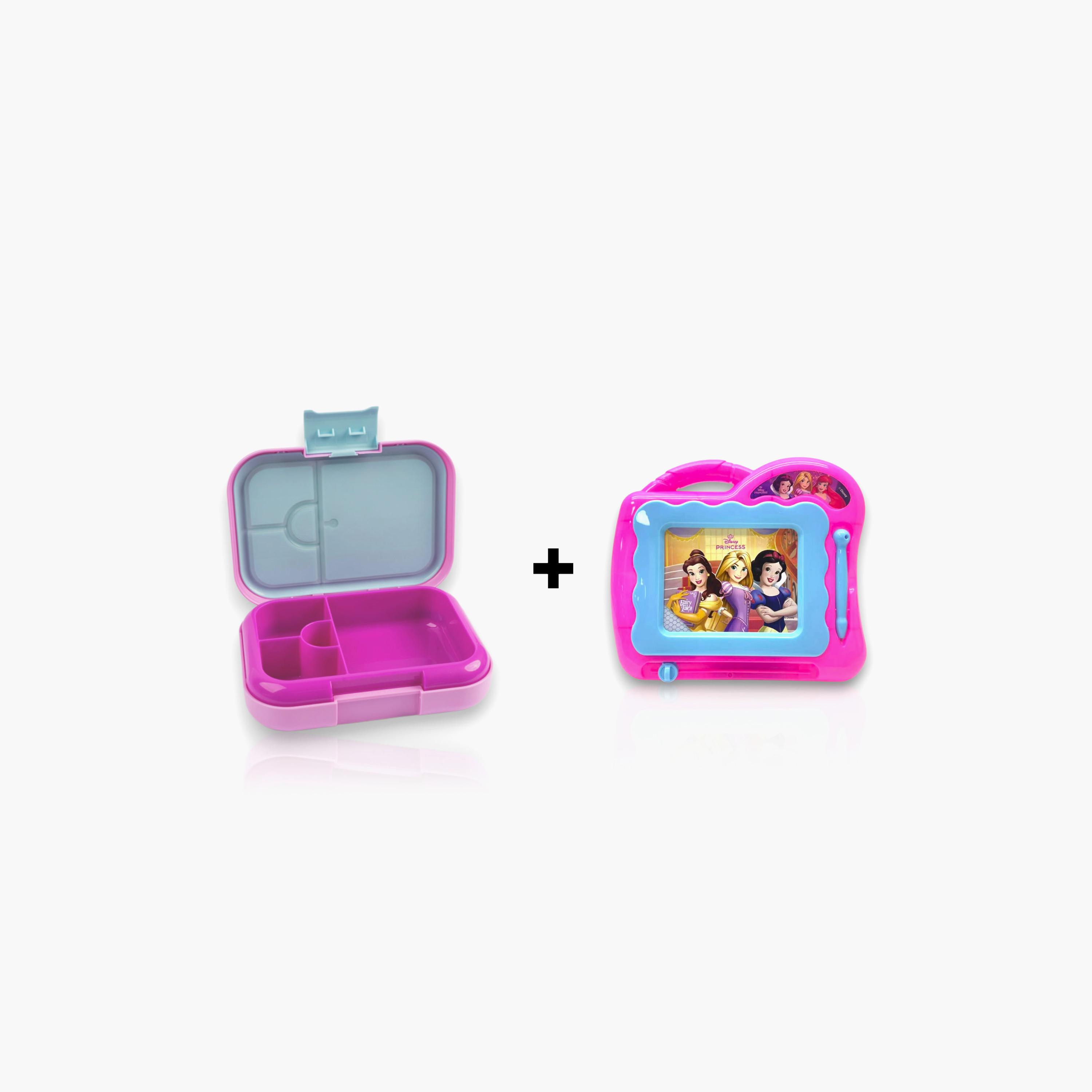 Disney Bento Lunch Box with with Silicone Seal - 765 ml & Disney Princess Doodle Drawing Board Set-school-lunchessentials-lunchboxes-image-1