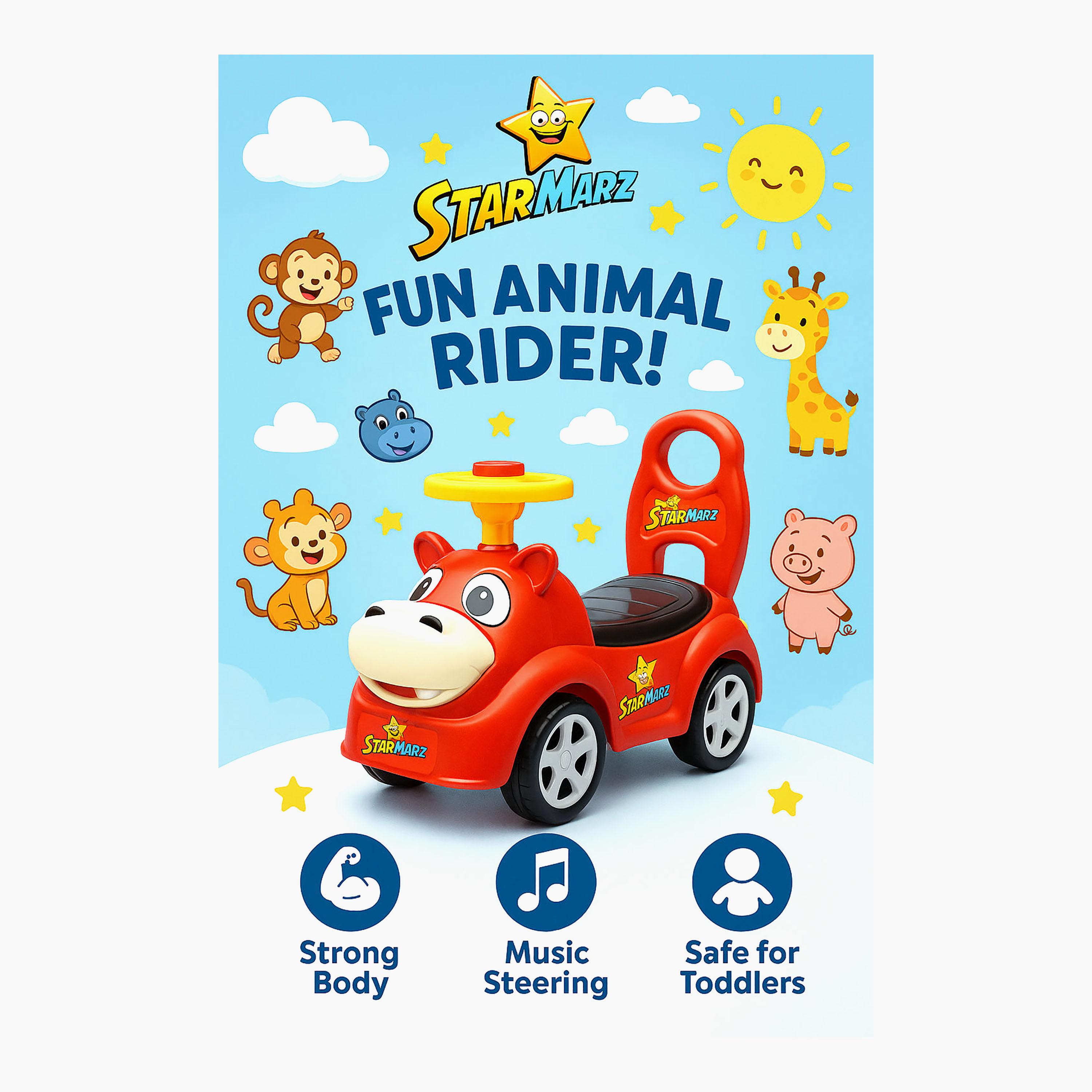 Starmarz Premium Animal Design Foot-to-Floor Ride-On Car - 1-5 Years - Red-toys-outdoor-bikesandrideons-manualrideons-image-3