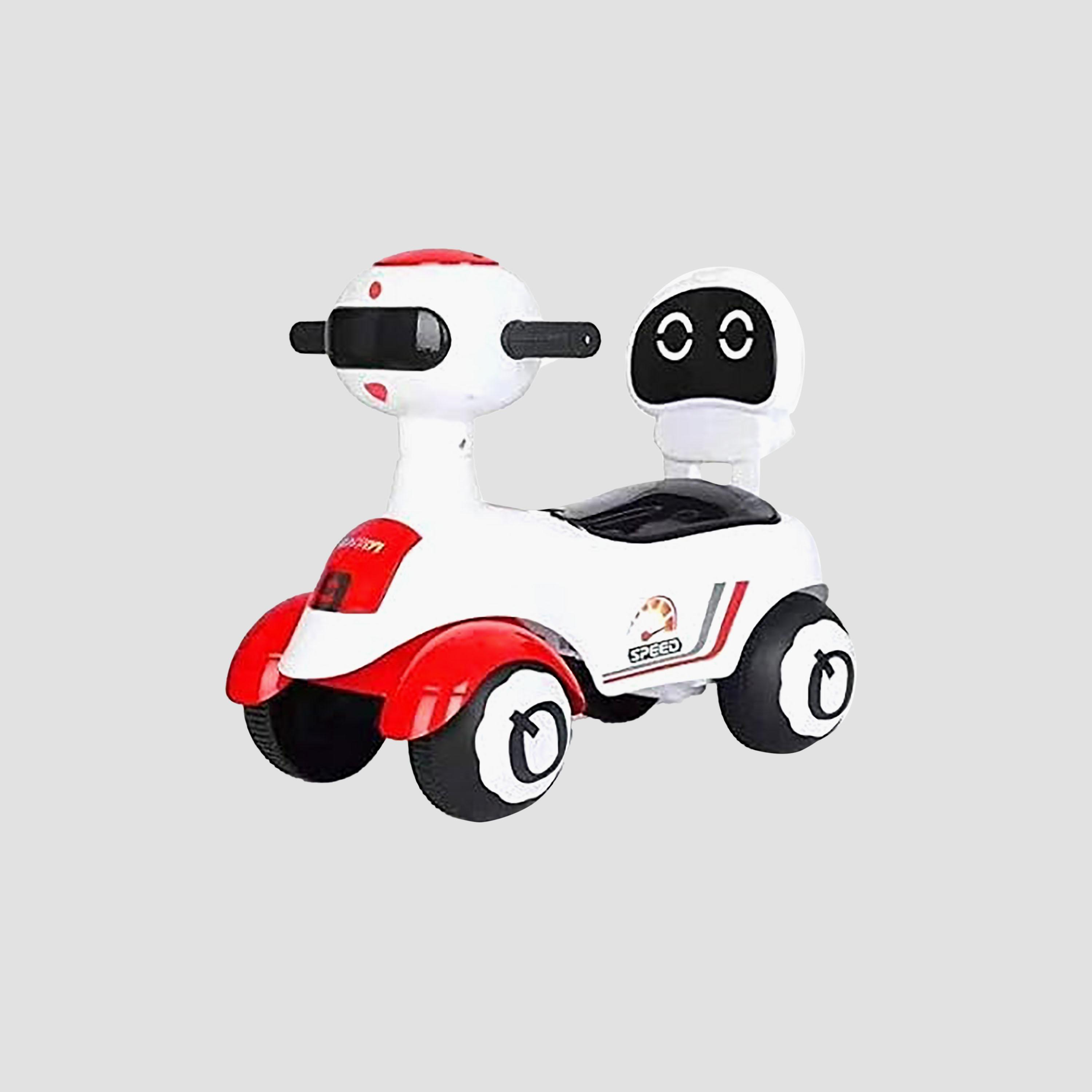 Starmarz Premium Robot Design Foot-to-Floor Ride-On Push Car - 1-5 Years - White & Red-toys-outdoor-bikesandrideons-manualrideons-image-1