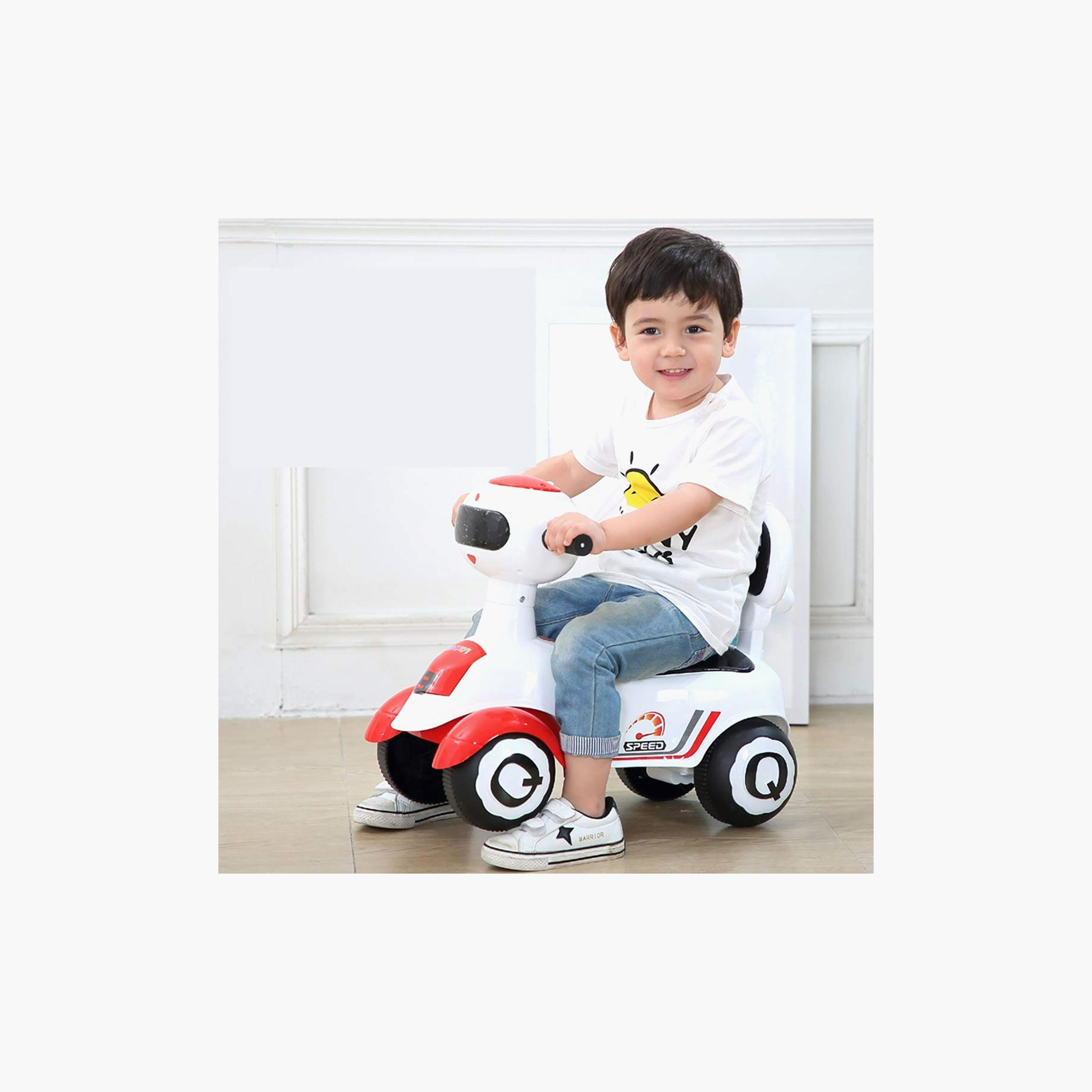 Starmarz Premium Robot Design Foot-to-Floor Ride-On Push Car - 1-5 Years - White & Red-toys-outdoor-bikesandrideons-manualrideons-image-3