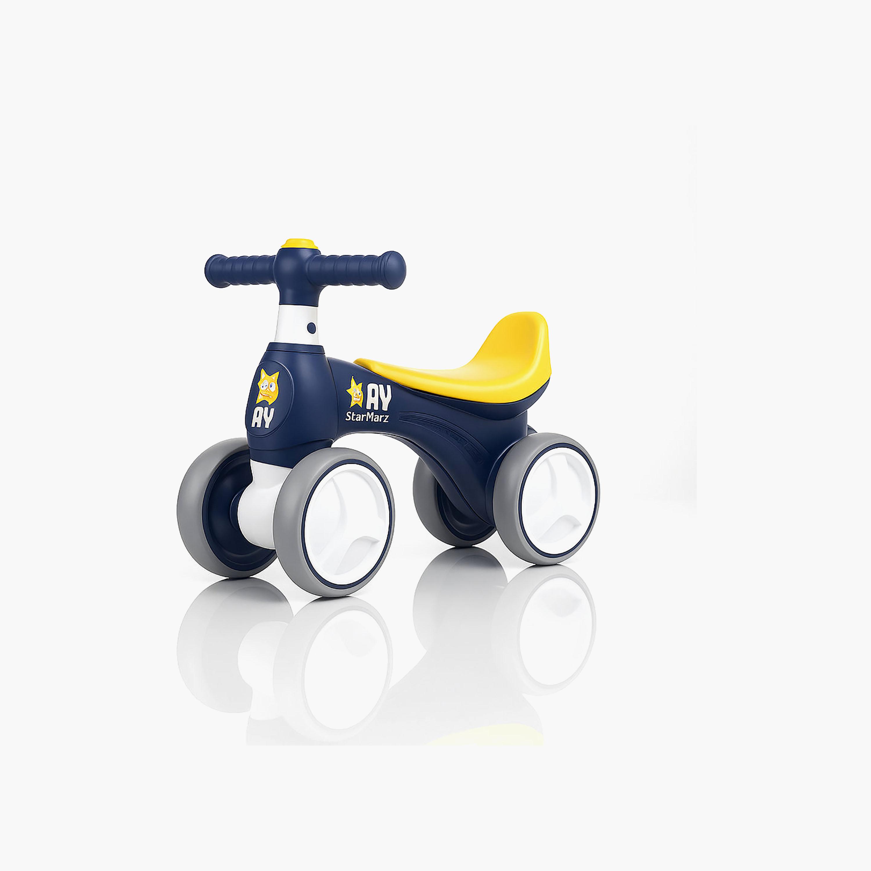 Starmarz Baby 4-Wheel Balance Training Bike - 1-5 Years - Navy & Yellow-toys-outdoor-bikesandrideons-manualrideons-image-1