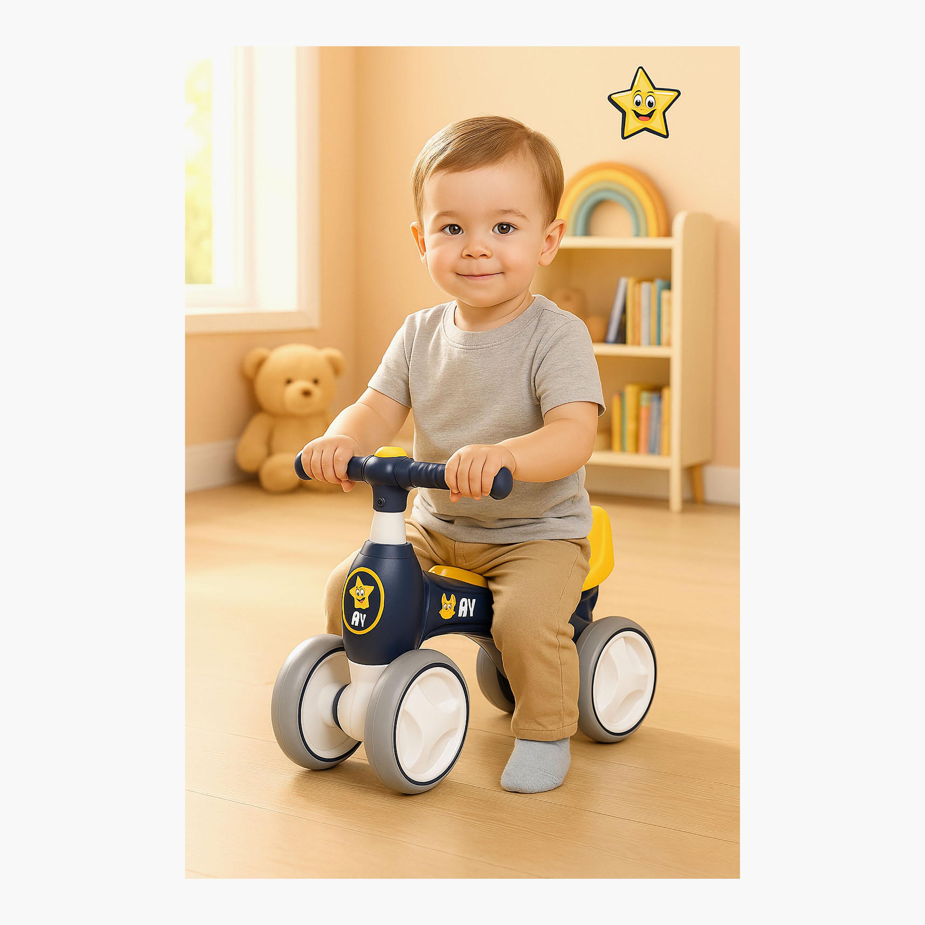 Starmarz Baby 4-Wheel Balance Training Bike - 1-5 Years - Navy & Yellow-toys-outdoor-bikesandrideons-manualrideons-image-2