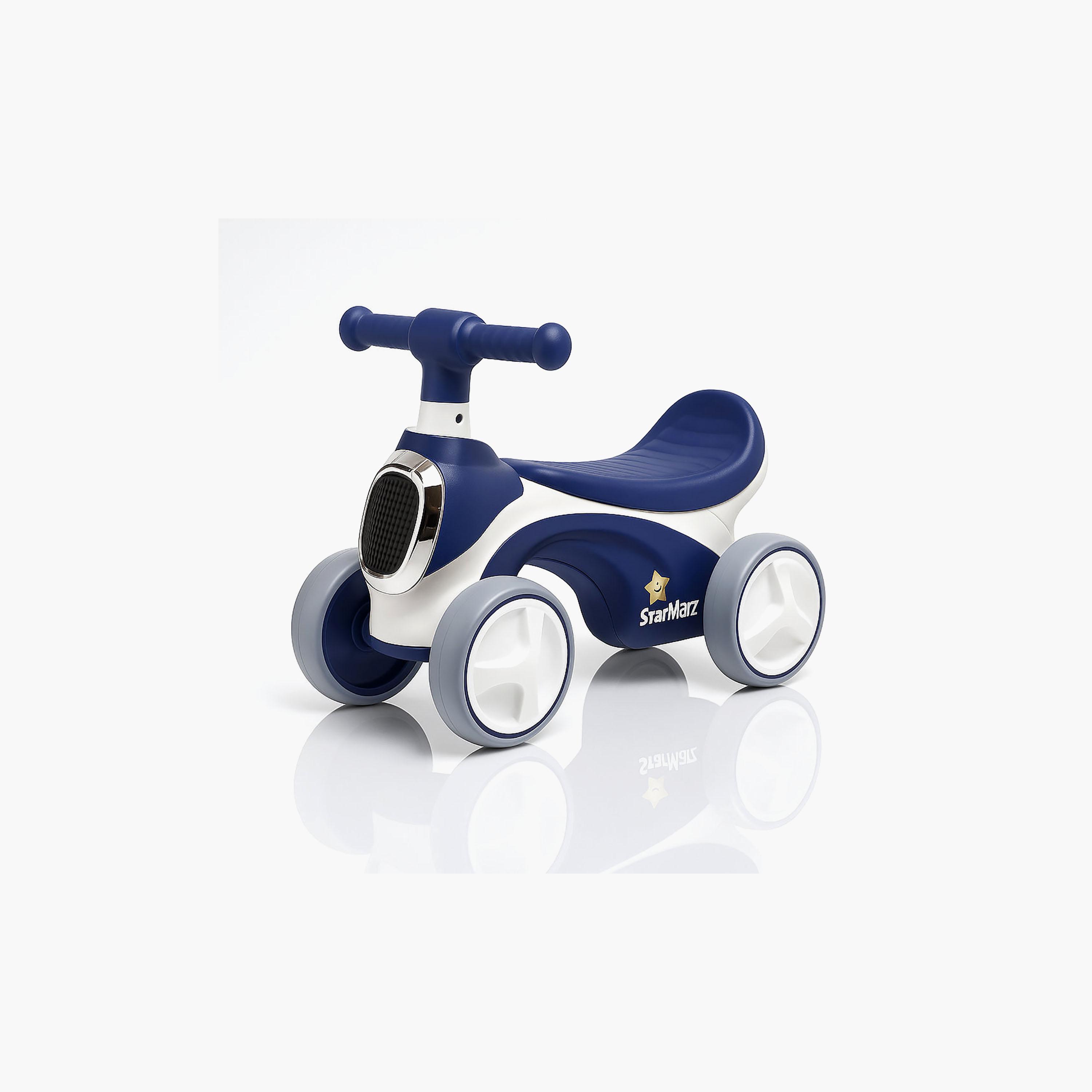 Starmarz Baby 4-Wheel Balance Training Bike with Light & Music - 1-5 Years - Blue & White-toys-outdoor-bikesandrideons-manualrideons-image-1