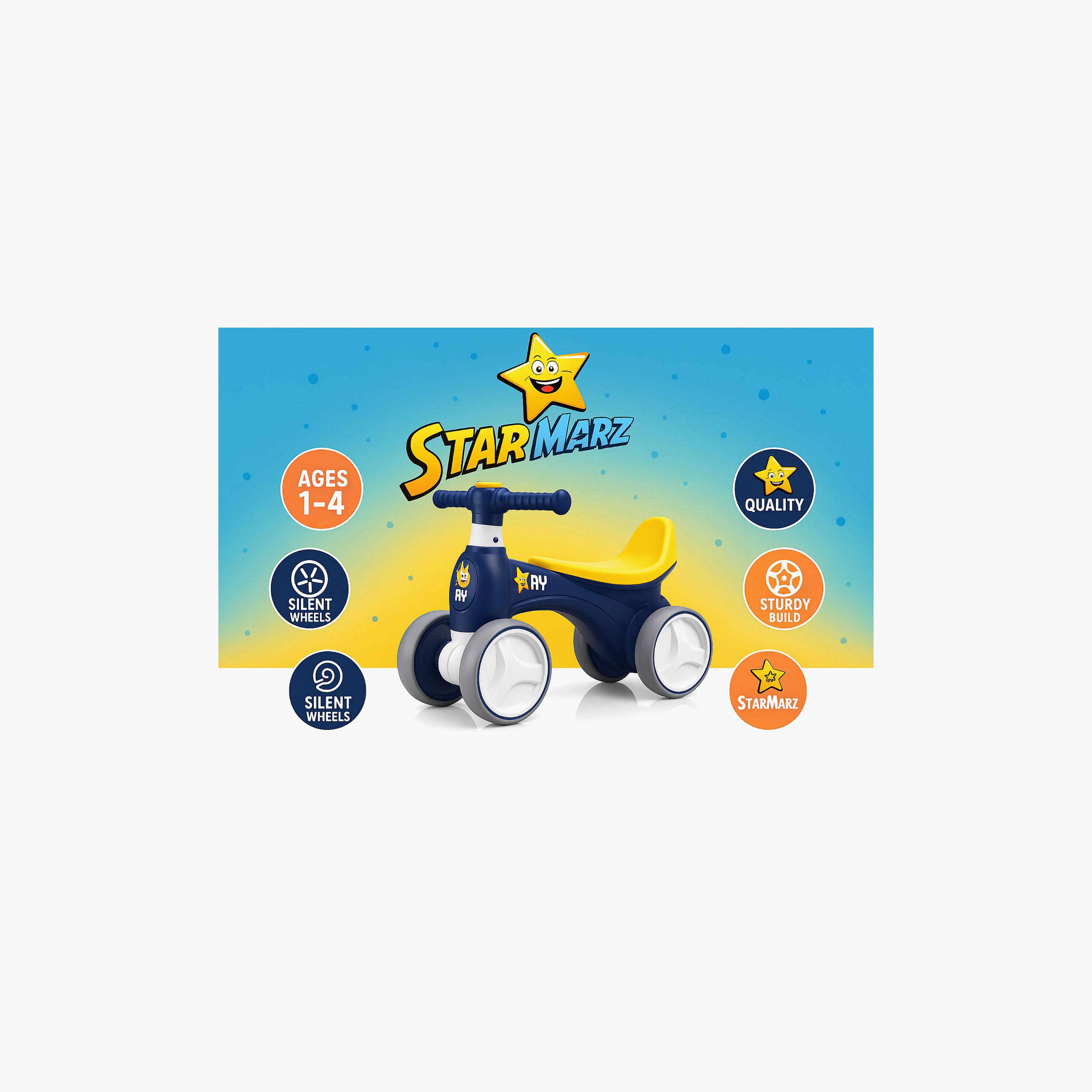 Starmarz Baby 4-Wheel Balance Training Bike with Light & Music - 1-5 Years - Blue & White-toys-outdoor-bikesandrideons-manualrideons-image-3