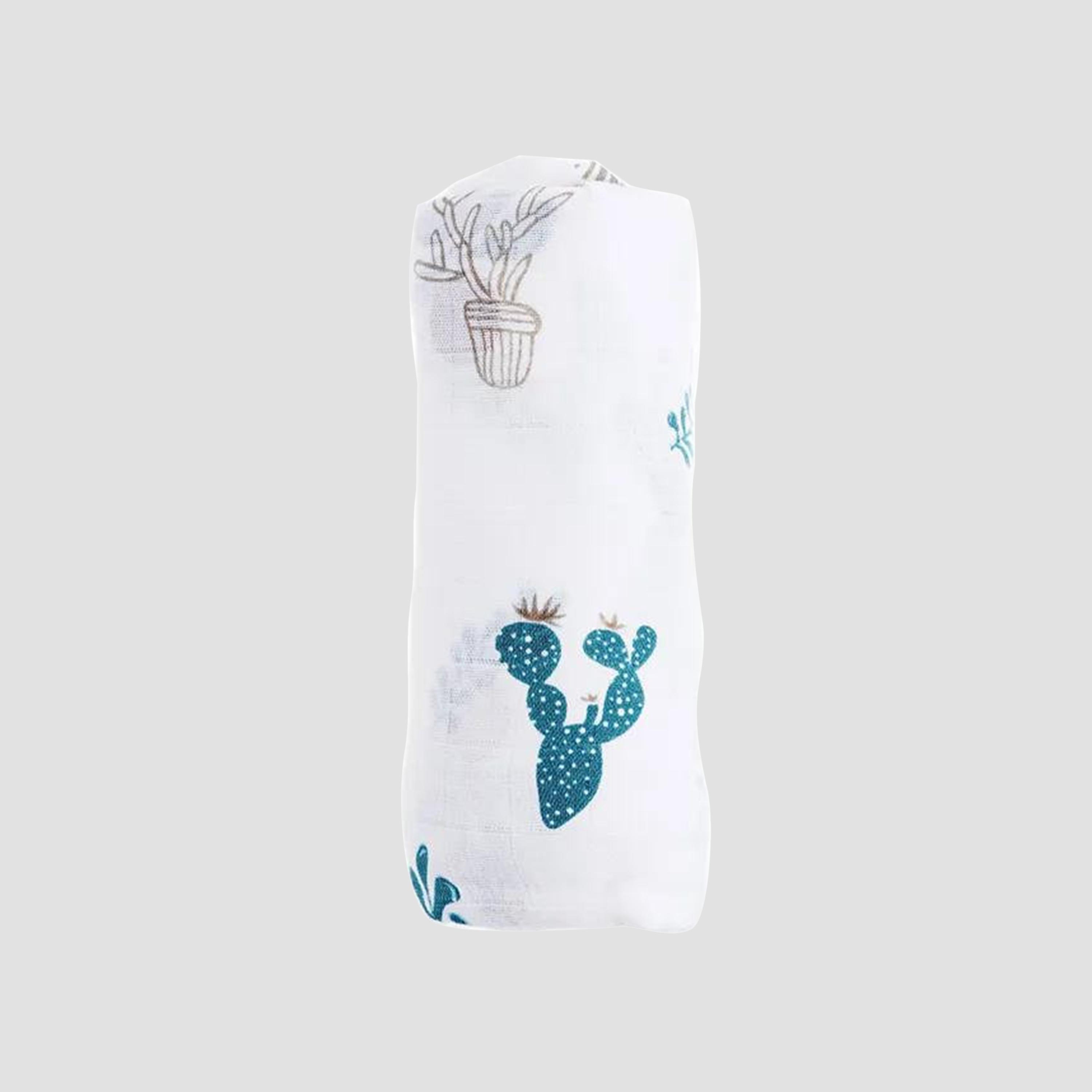 Anvi Baby Organic Bamboo Muslin Swaddle Wrap - Cactus-baby-nursery-blanketsandswaddles-blanketsandquilts-image-1