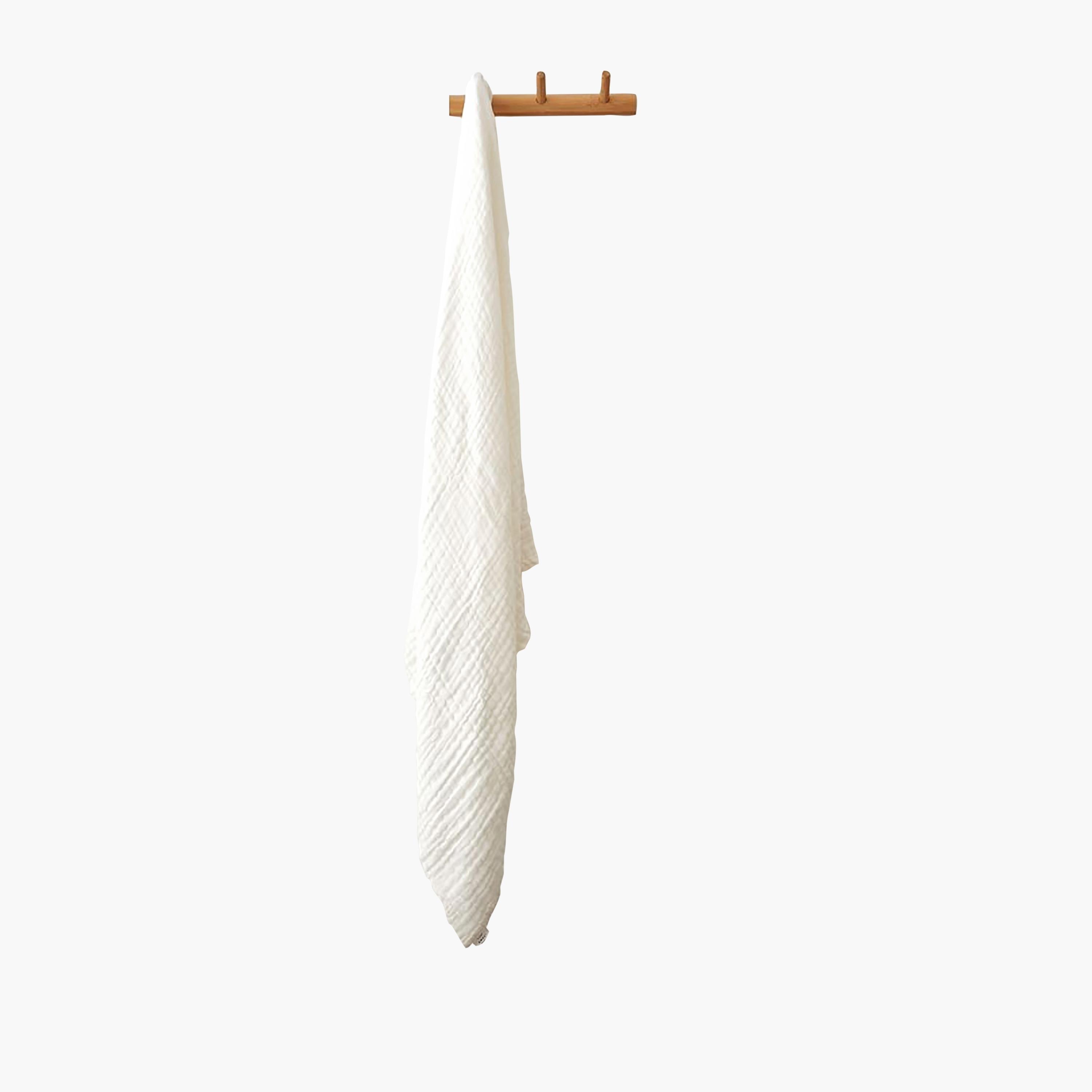 طقم منشفة استحمام موسلين عضوية 3 قطع - أبيض من أنفي بيبي-baby-bathandcare-towels-image-2
