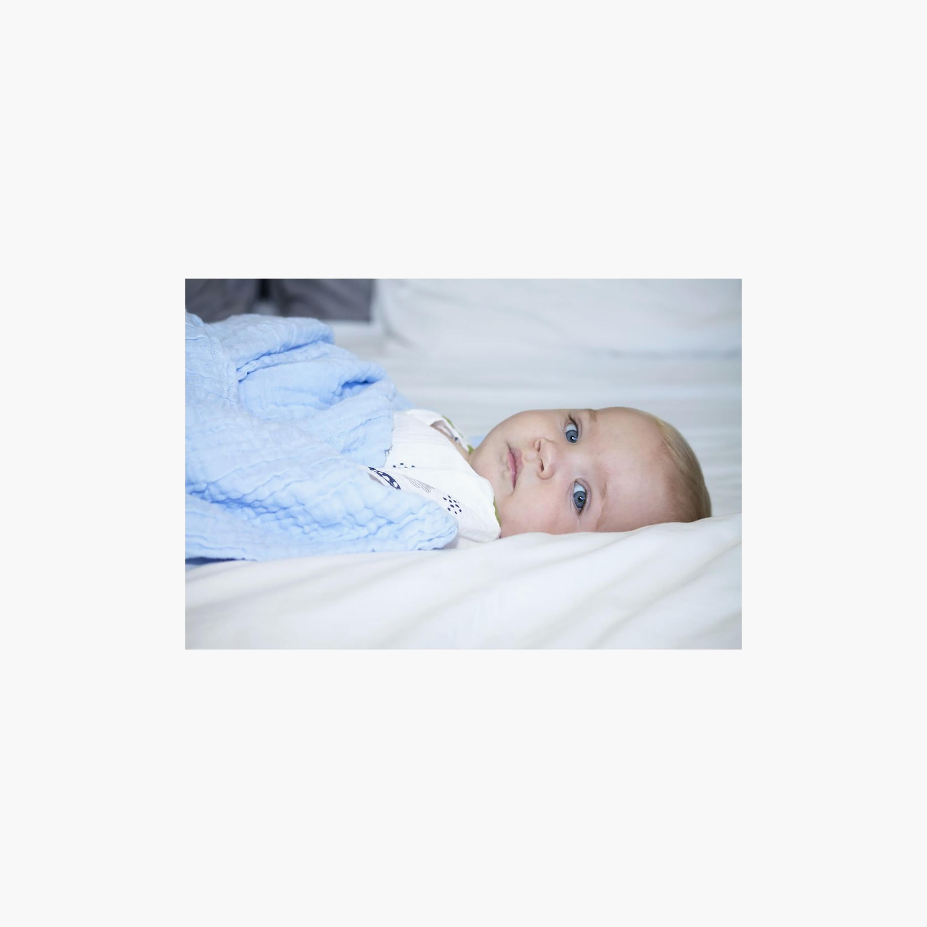 Anvi Baby Organic 6 Layered Muslin Bath Towel - Blue-baby-bathandcare-towels-image-2