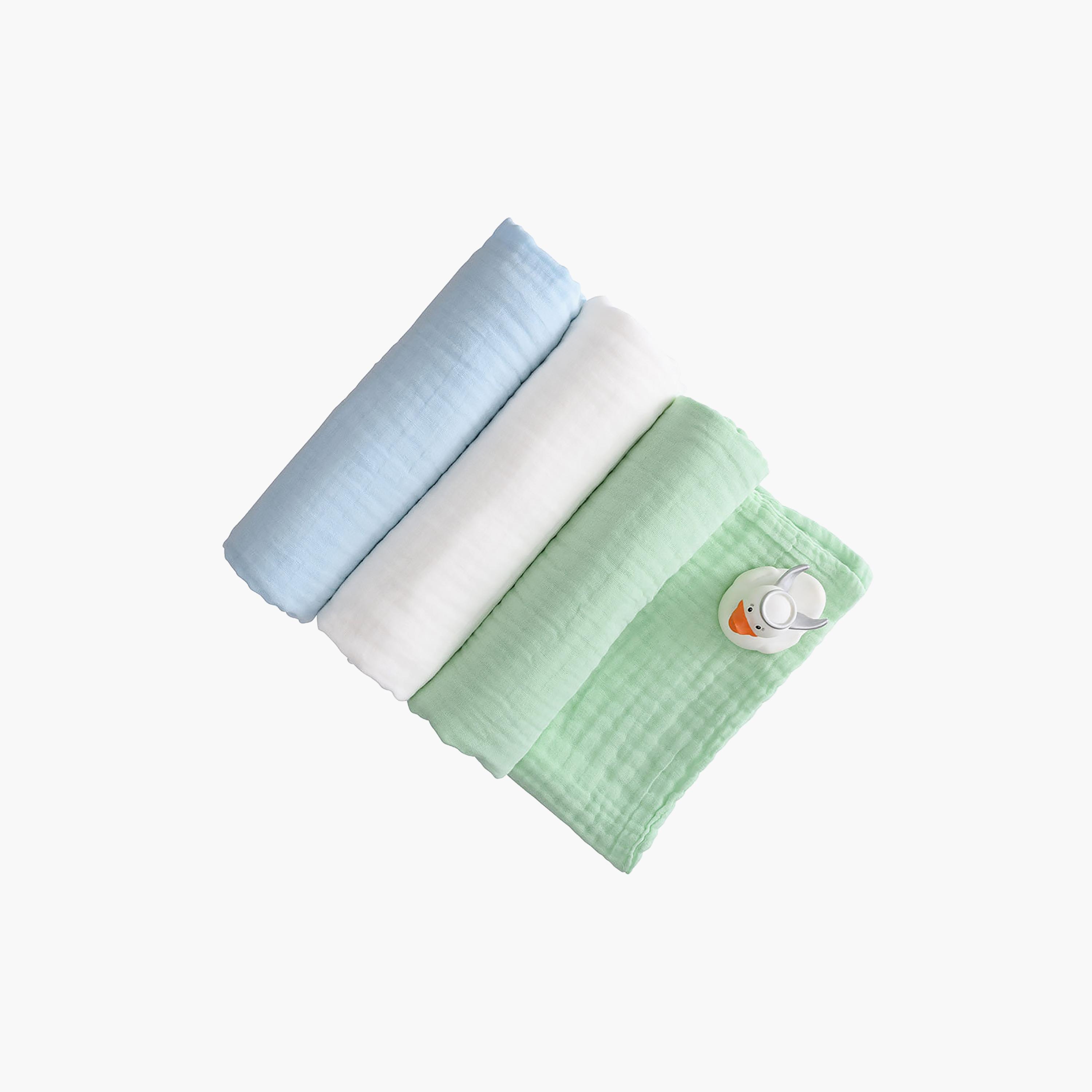 Anvi Baby 3-Piece Muslin Bath Towel Set - Multicolour-baby-bathandcare-towels-image-1