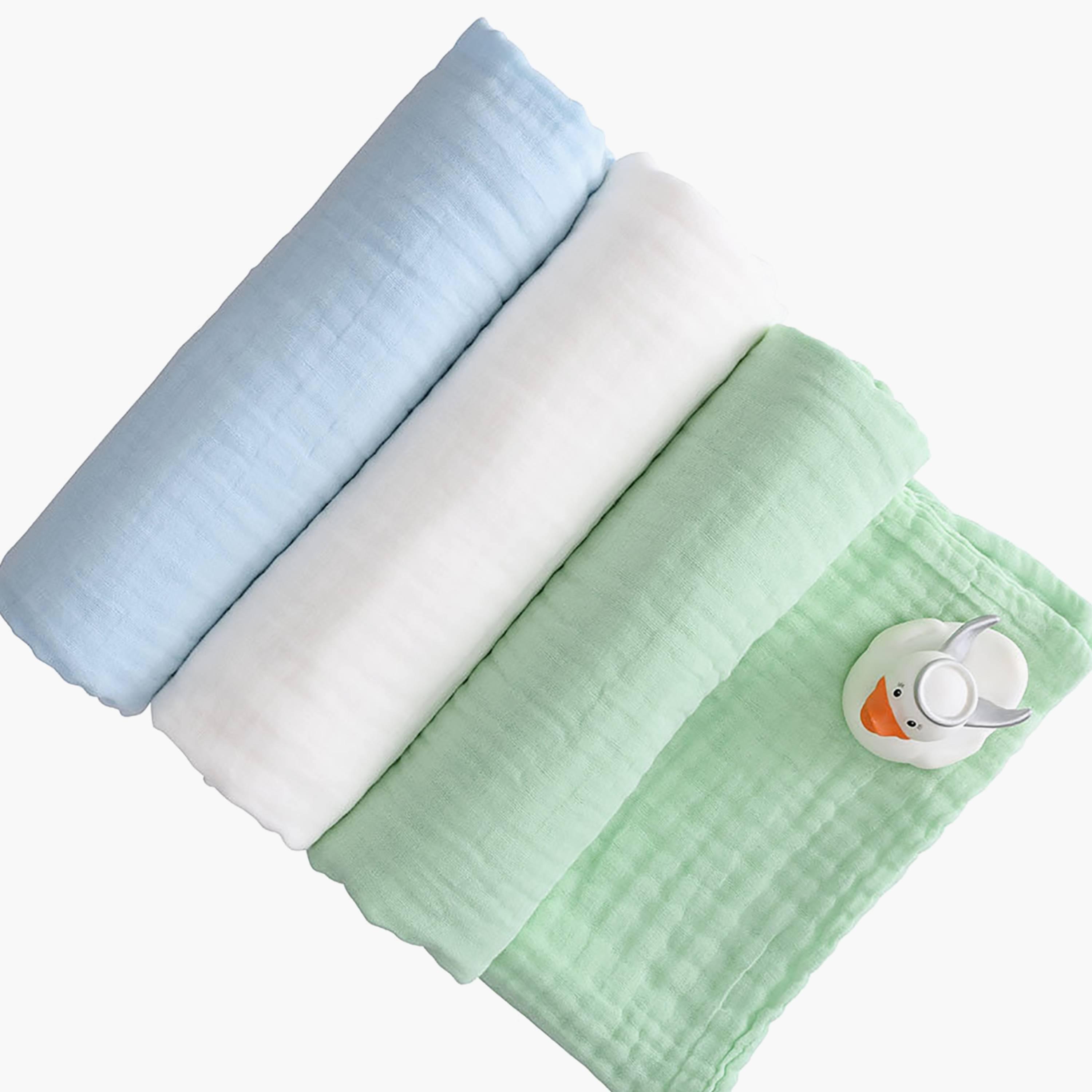 Anvi Baby 3-Piece Muslin Bath Towel Set - Multicolour-baby-bathandcare-towels-image-3