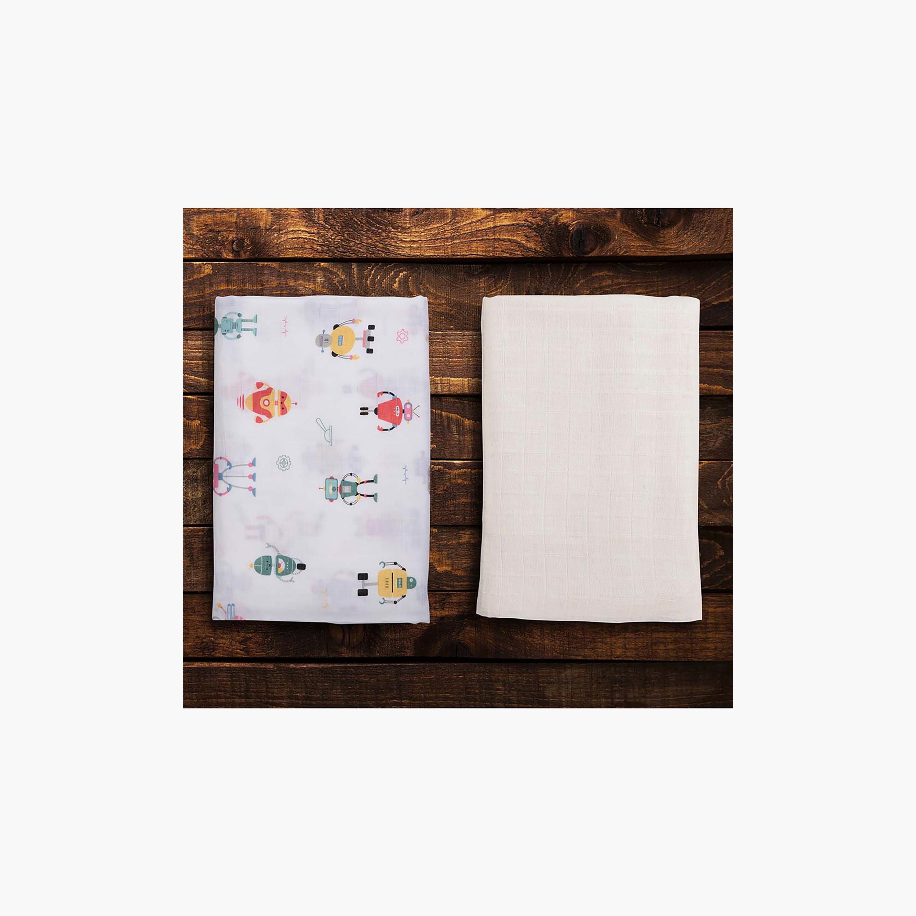 Anvi Baby 2-Piece Organic Bamboo Muslin Swaddle - Lunar Robots-baby-nursery-blanketsandswaddles-blanketsandquilts-image-4