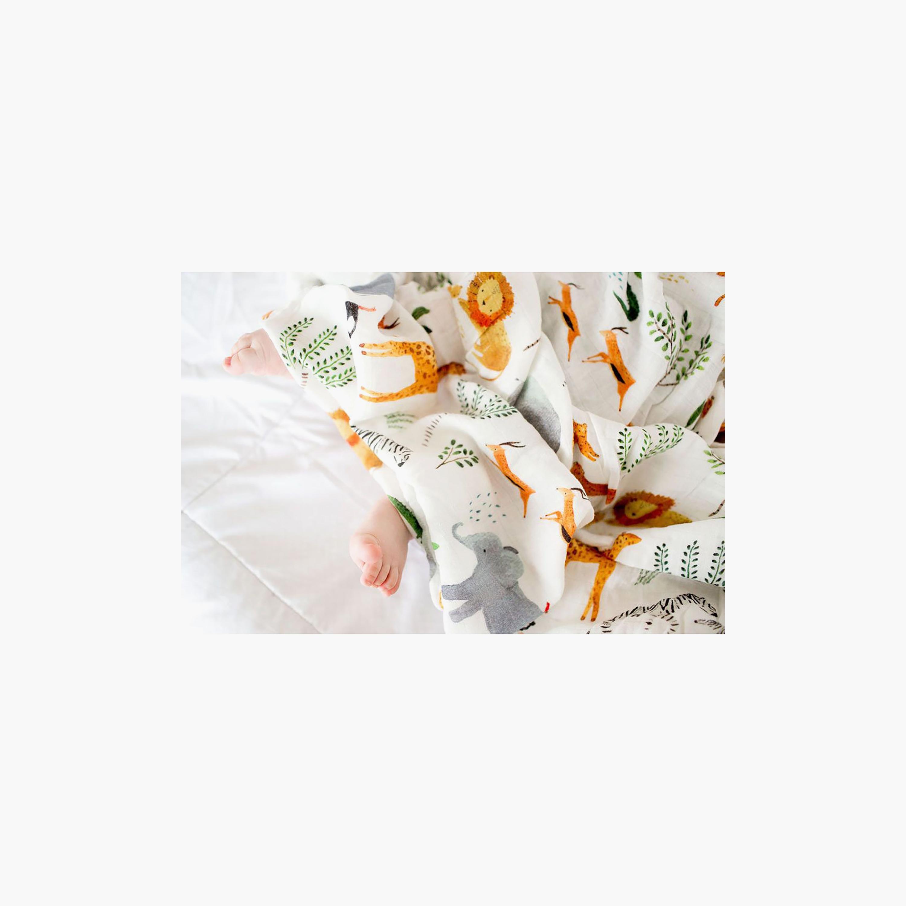 Anvi Baby 2-Piece Muslin Bamboo Swaddle - Green Forest-baby-nursery-blanketsandswaddles-blanketsandquilts-image-4