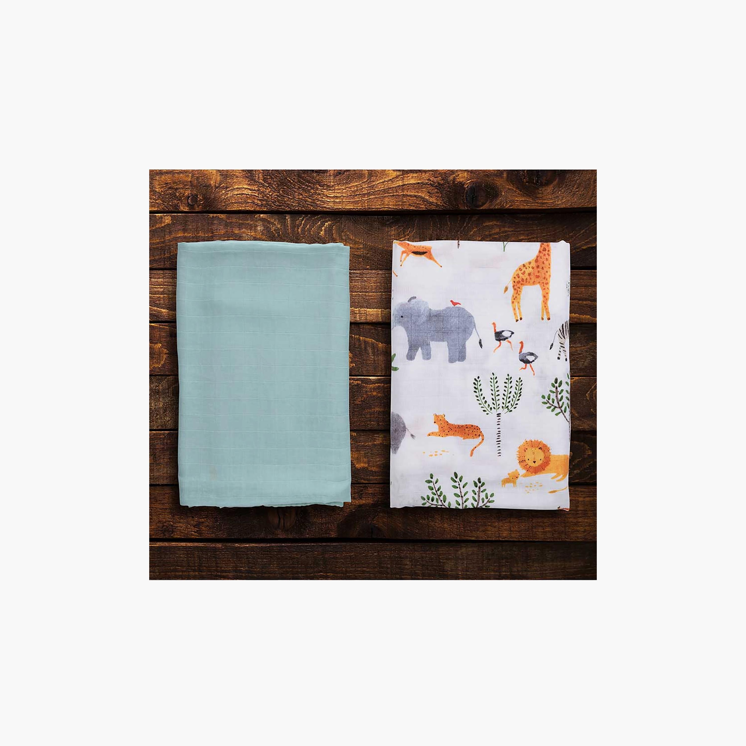 Anvi Baby 2-Piece Muslin Bamboo Swaddle - Green Forest-baby-nursery-blanketsandswaddles-blanketsandquilts-image-5