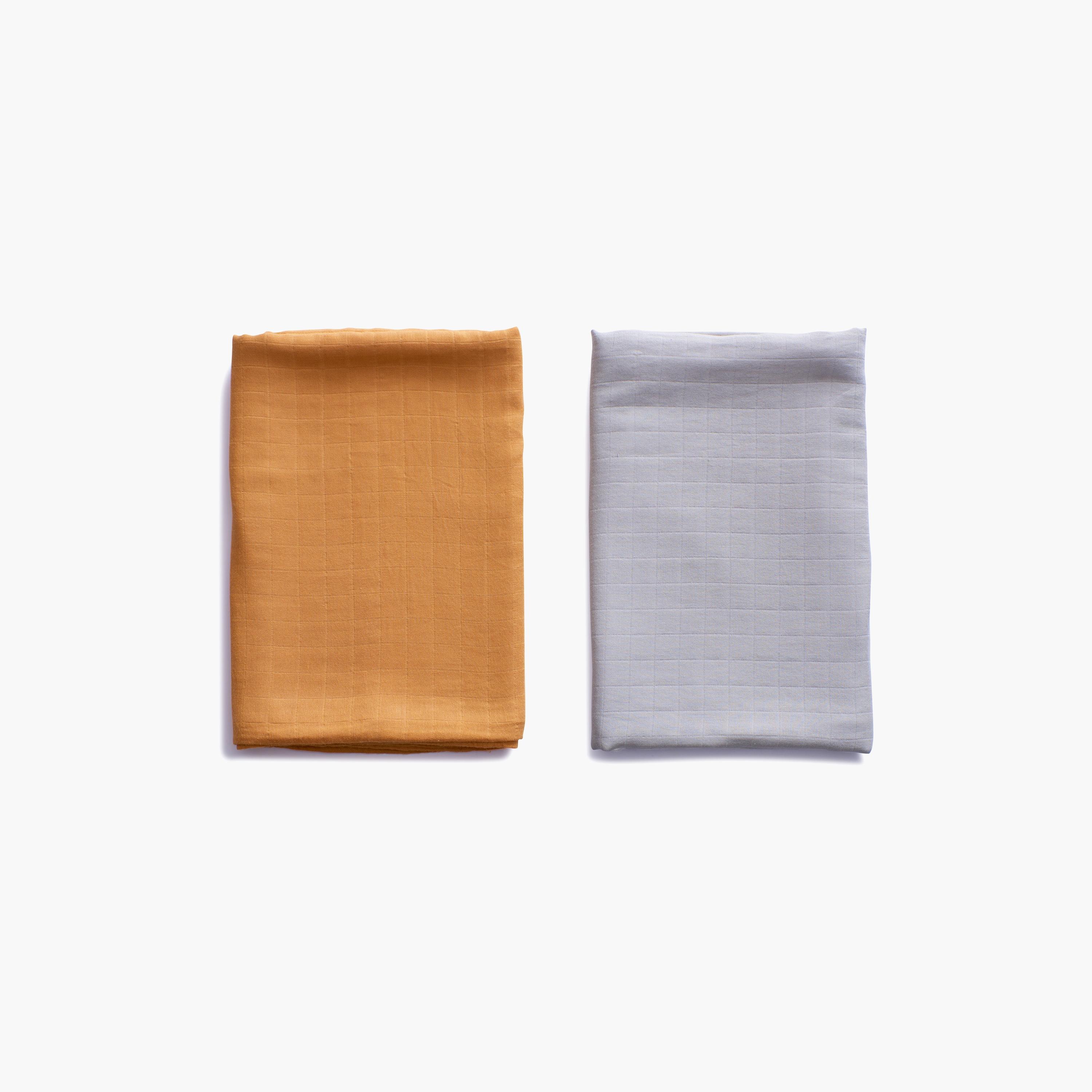 Anvi Baby 2-Piece Organic Muslin Swaddle - Smoky Sun-baby-nursery-blanketsandswaddles-blanketsandquilts-image-1