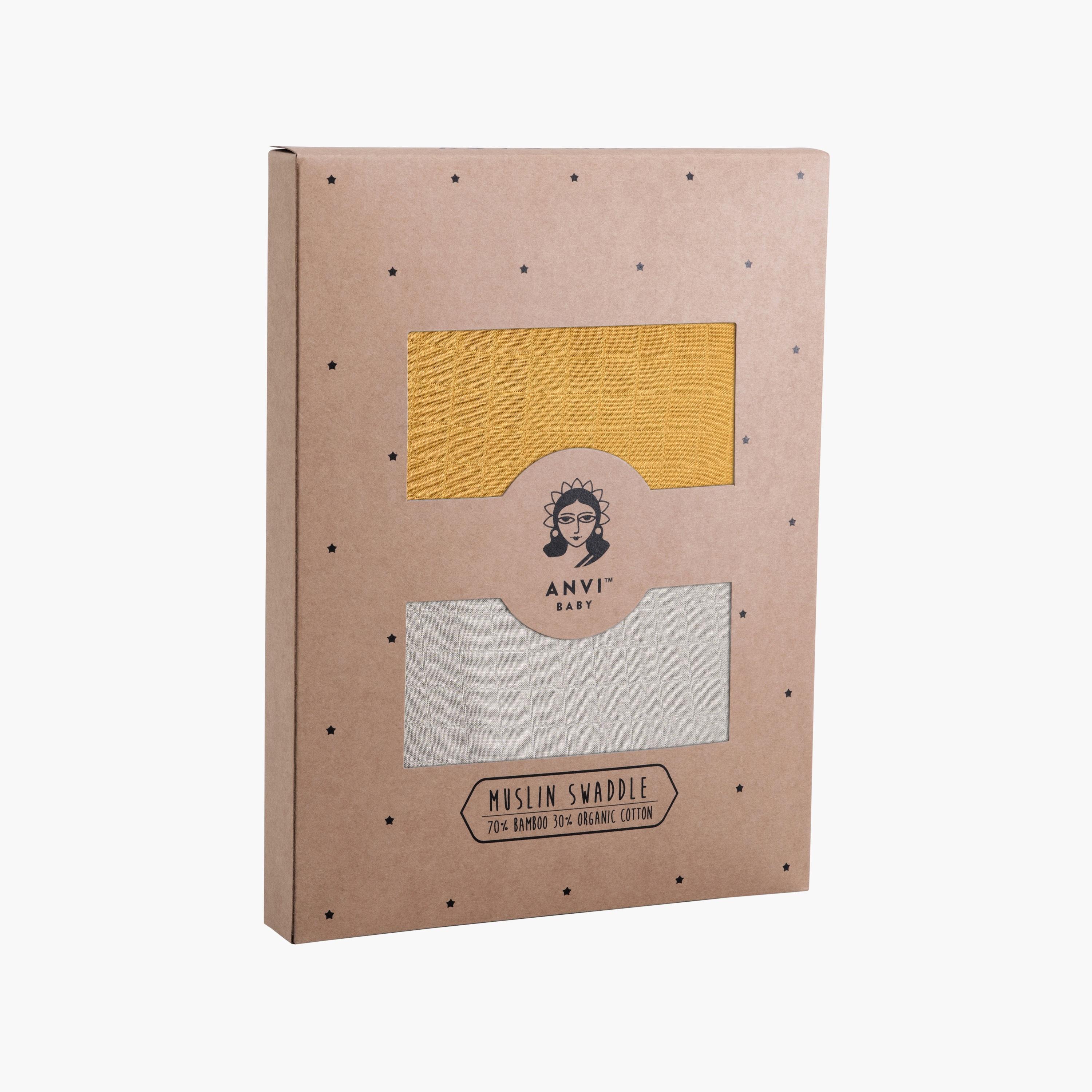 Anvi Baby 2-Piece Organic Muslin Swaddle - Smoky Sun-baby-nursery-blanketsandswaddles-blanketsandquilts-image-5