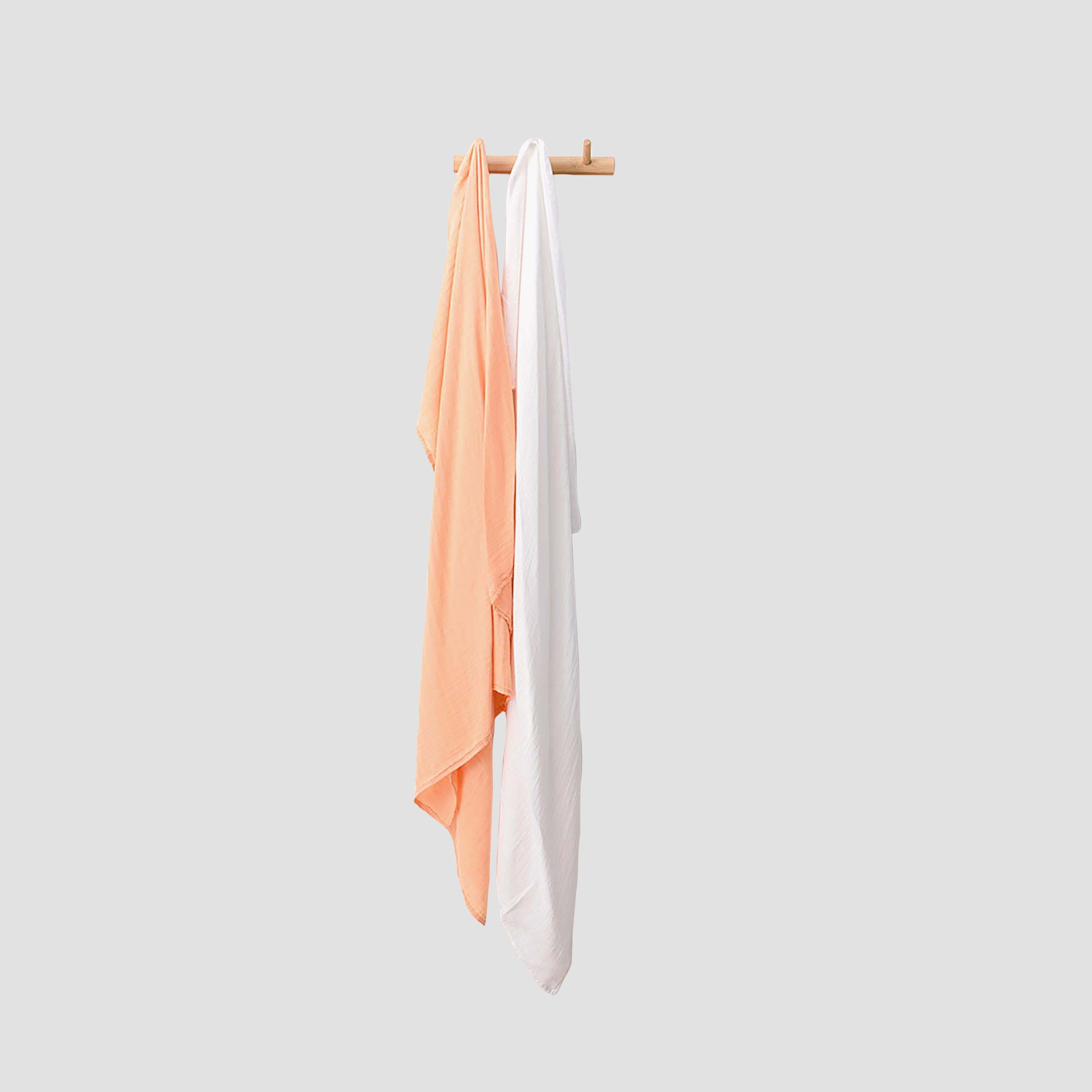 Anvi Baby 2-Piece Organic Bamboo Muslin Swaddle - Peaches & Cream-baby-nursery-blanketsandswaddles-blanketsandquilts-image-2
