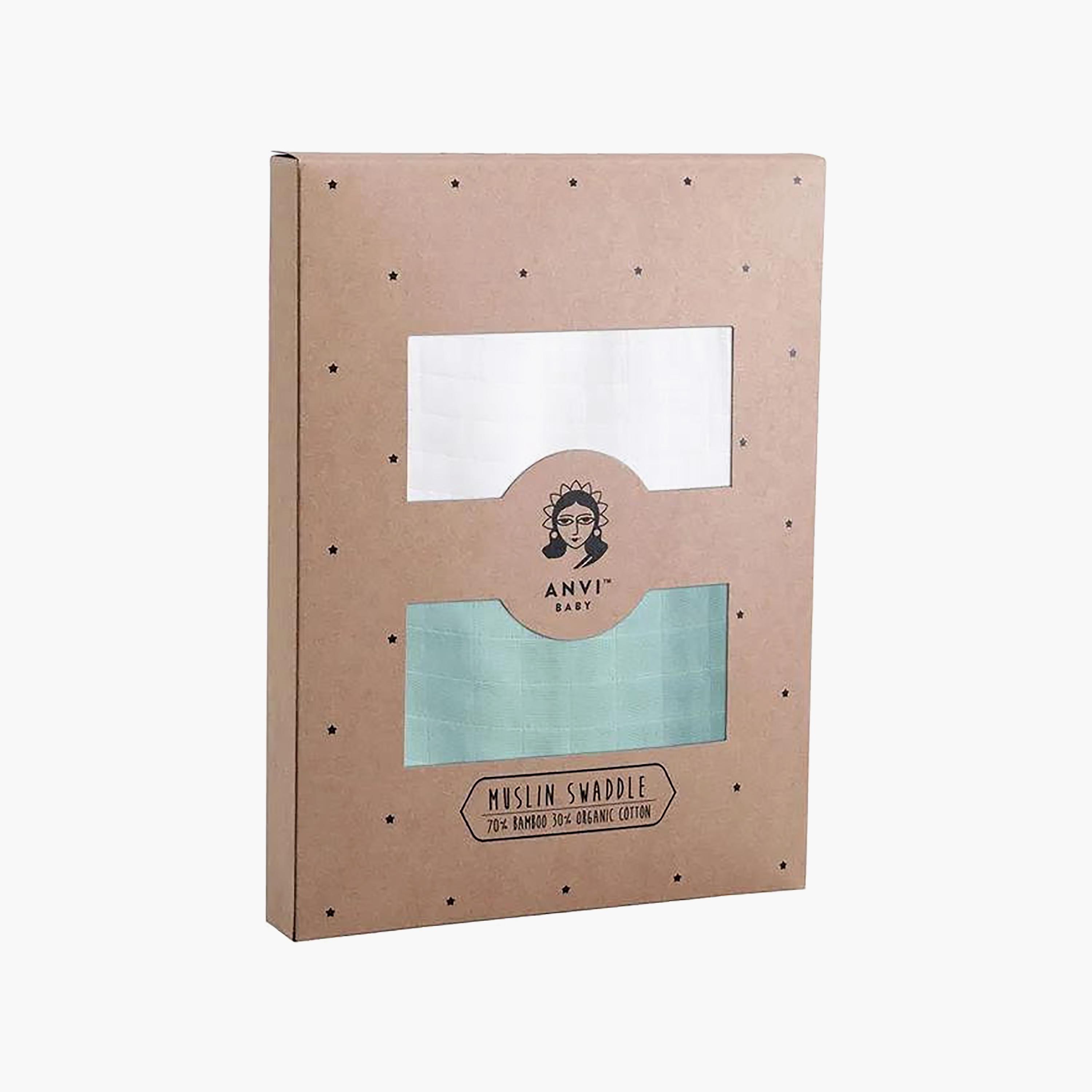 Anvi Baby 2-Piece Organic Bamboo Muslin Swaddle - Cloudy Sky-baby-nursery-blanketsandswaddles-blanketsandquilts-image-2