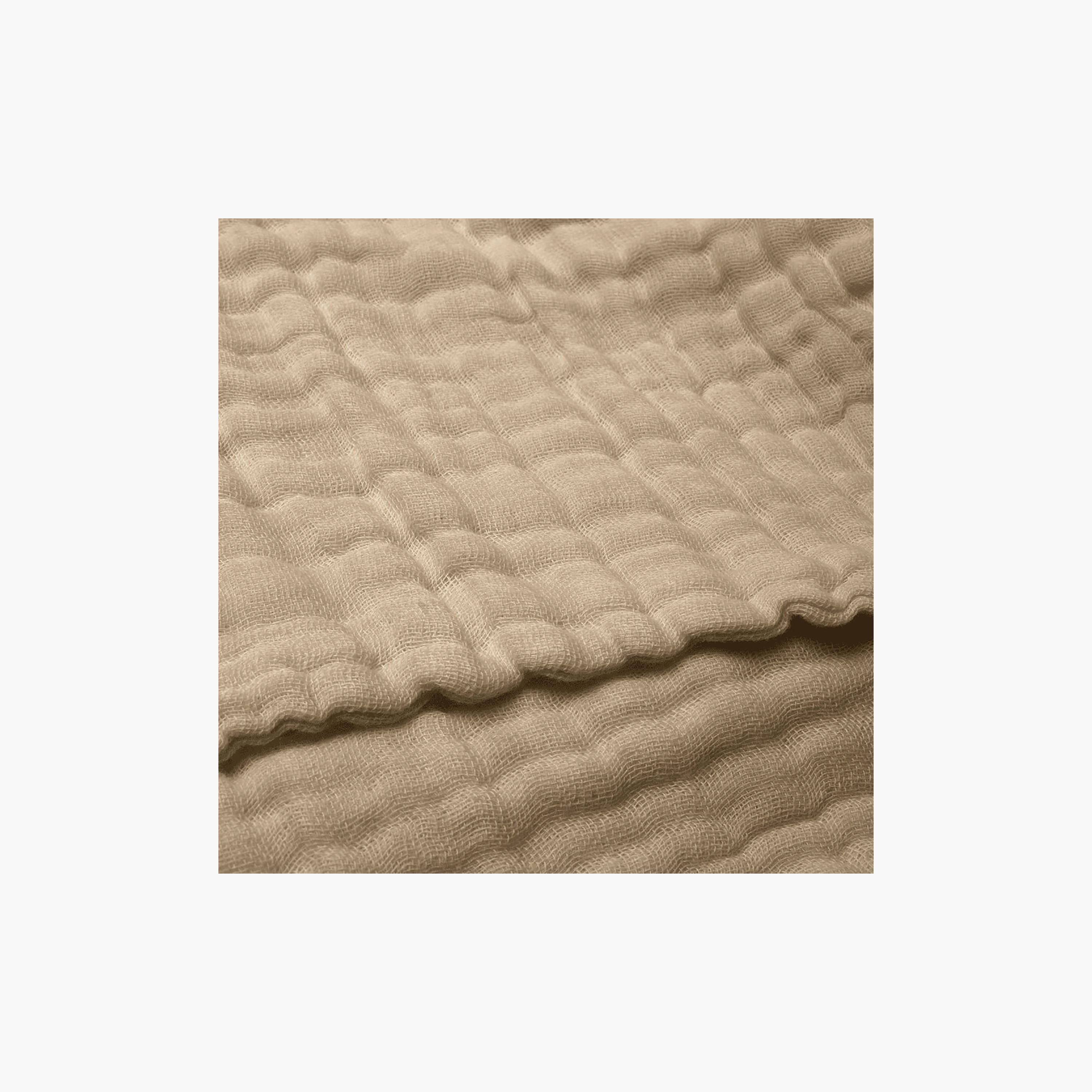 Anvi Baby 2-Piece Organic Muslin Bath Towel - Tan Brown & White-baby-bathandcare-towels-image-4