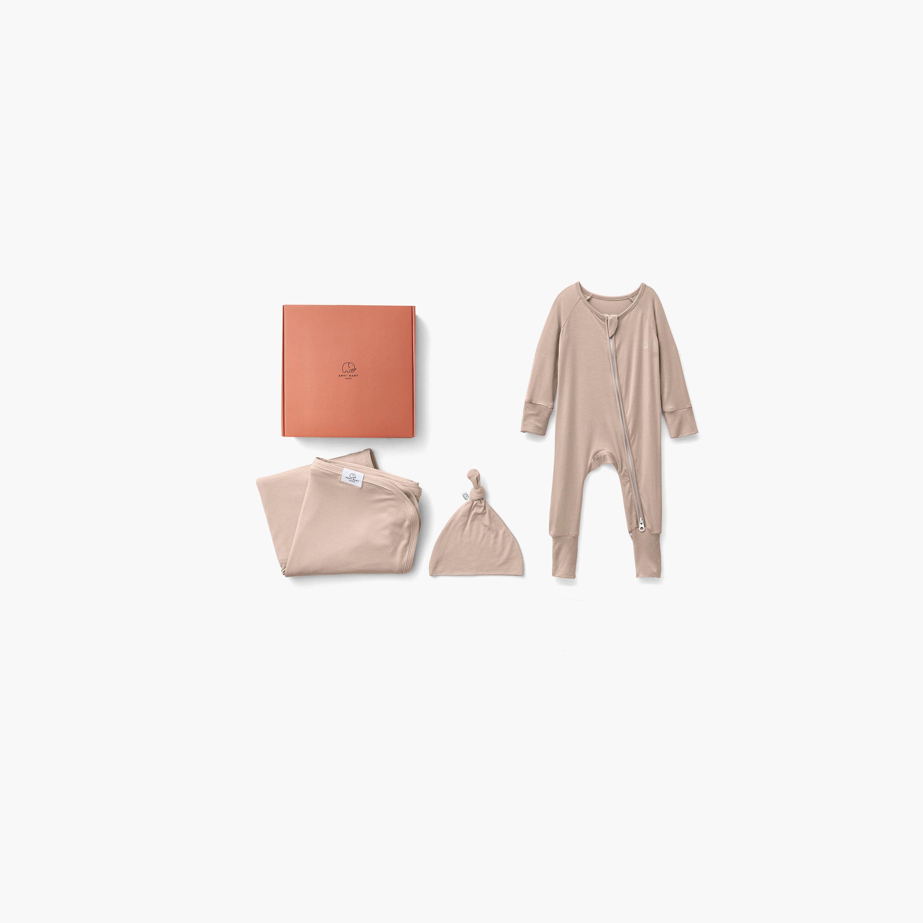 Anvi Baby Couture Bamboo Swaddle, Sleep Suit & Beanie Gift Set-baby-boys-clothing-setsandcoords-image-1