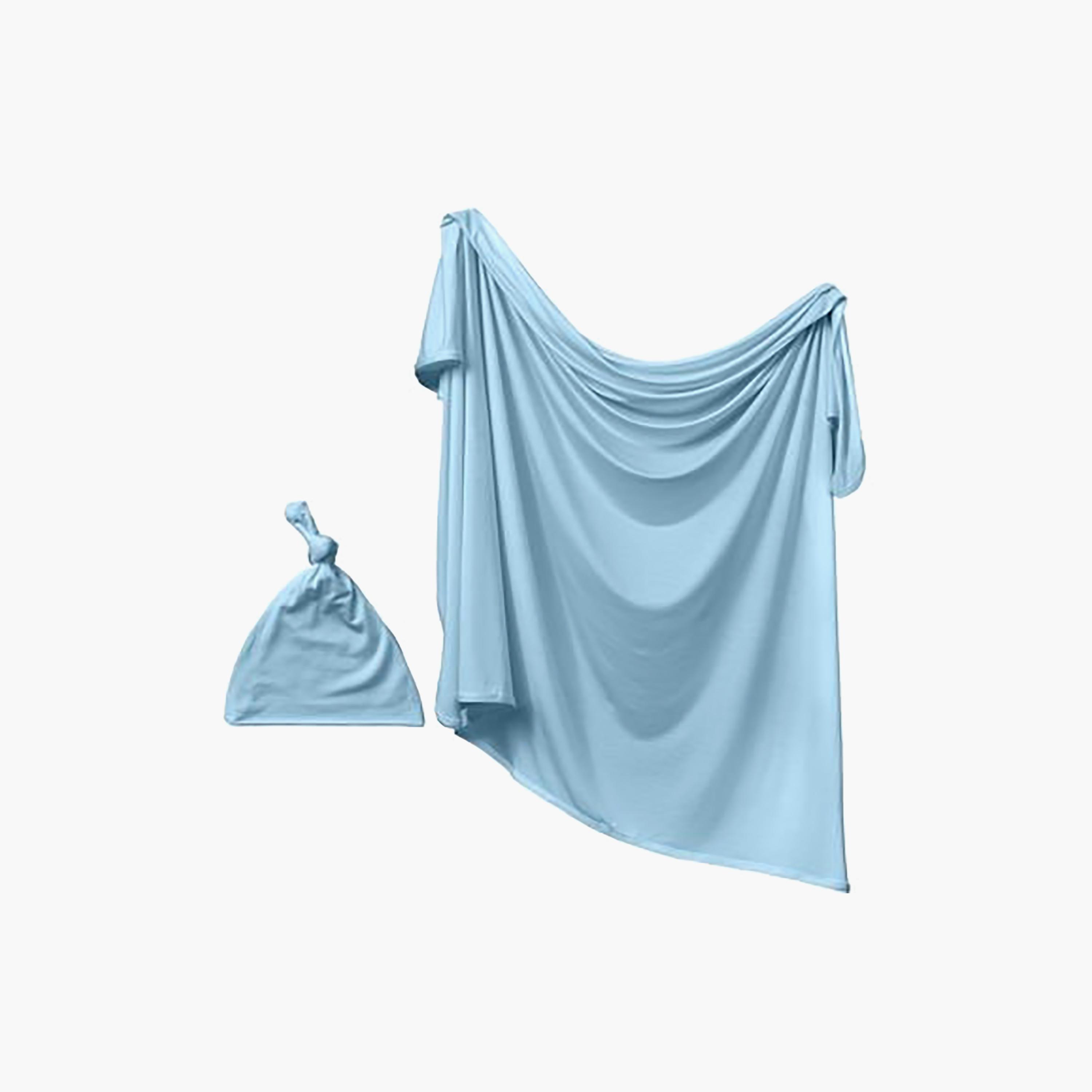 Anvi Baby Couture Swaddle, Sleep Suit & Beanie Set - Celestial Blue - 0-3 Months-baby-nursery-blanketsandswaddles-blanketsandquilts-image-2