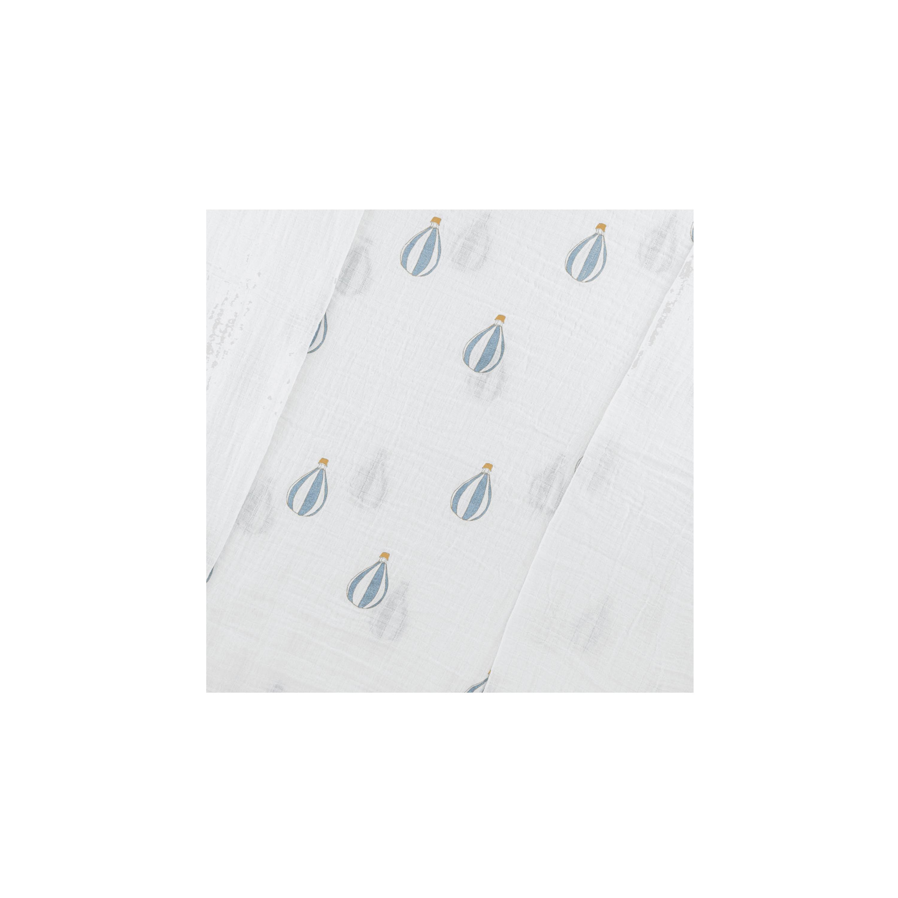 طقم قماط قطن 3 قطع - بالونات - أبيض من أنفي بيبي-baby-nursery-blanketsandswaddles-blanketsandquilts-image-3