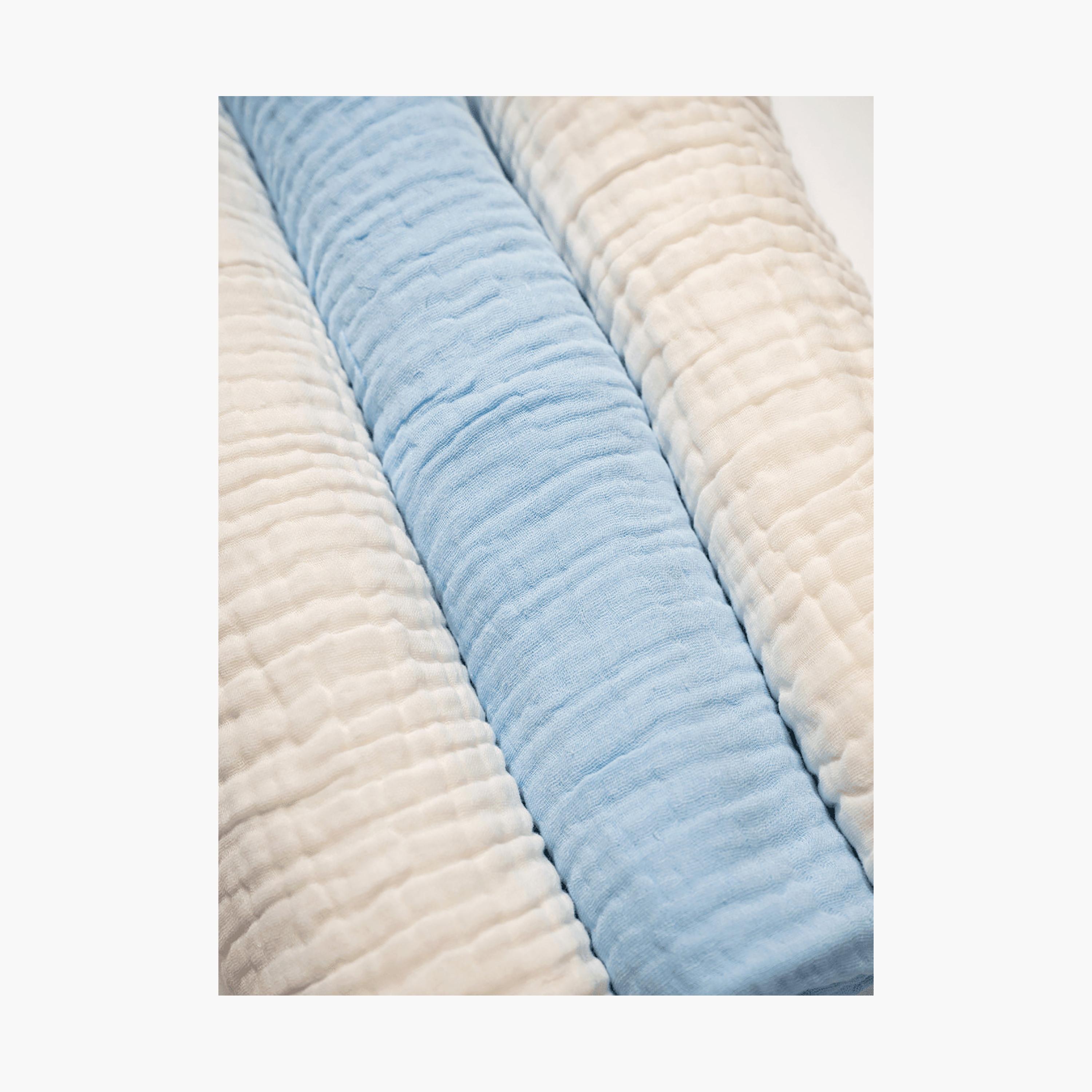 Anvi Baby 3-Piece 100% Organic Cotton Muslin Bath Towel - Cloud & Sky-baby-bathandcare-towels-image-3