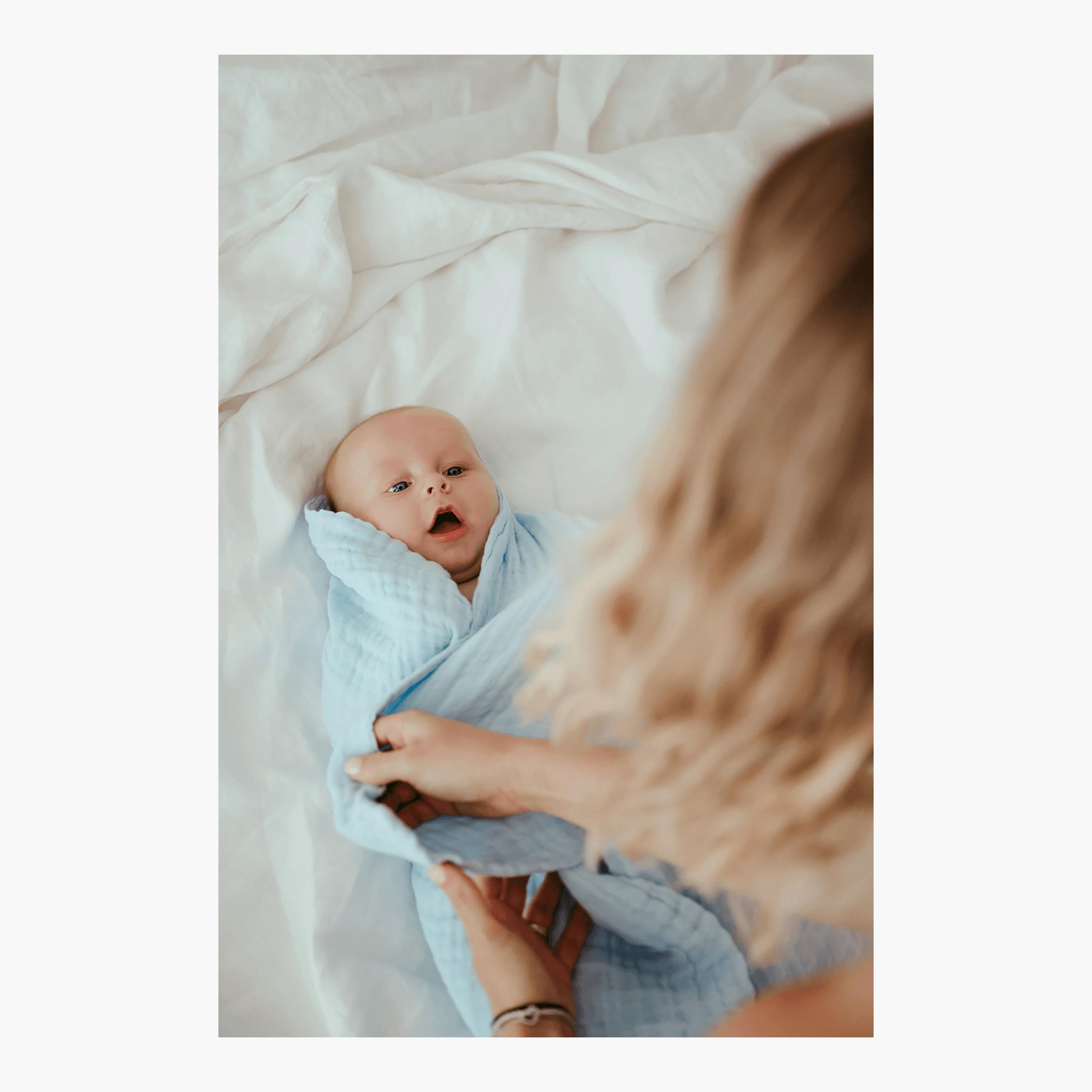 Anvi Baby 3-Piece 100% Organic Cotton Muslin Bath Towel - Cloud & Sky-baby-bathandcare-towels-image-6