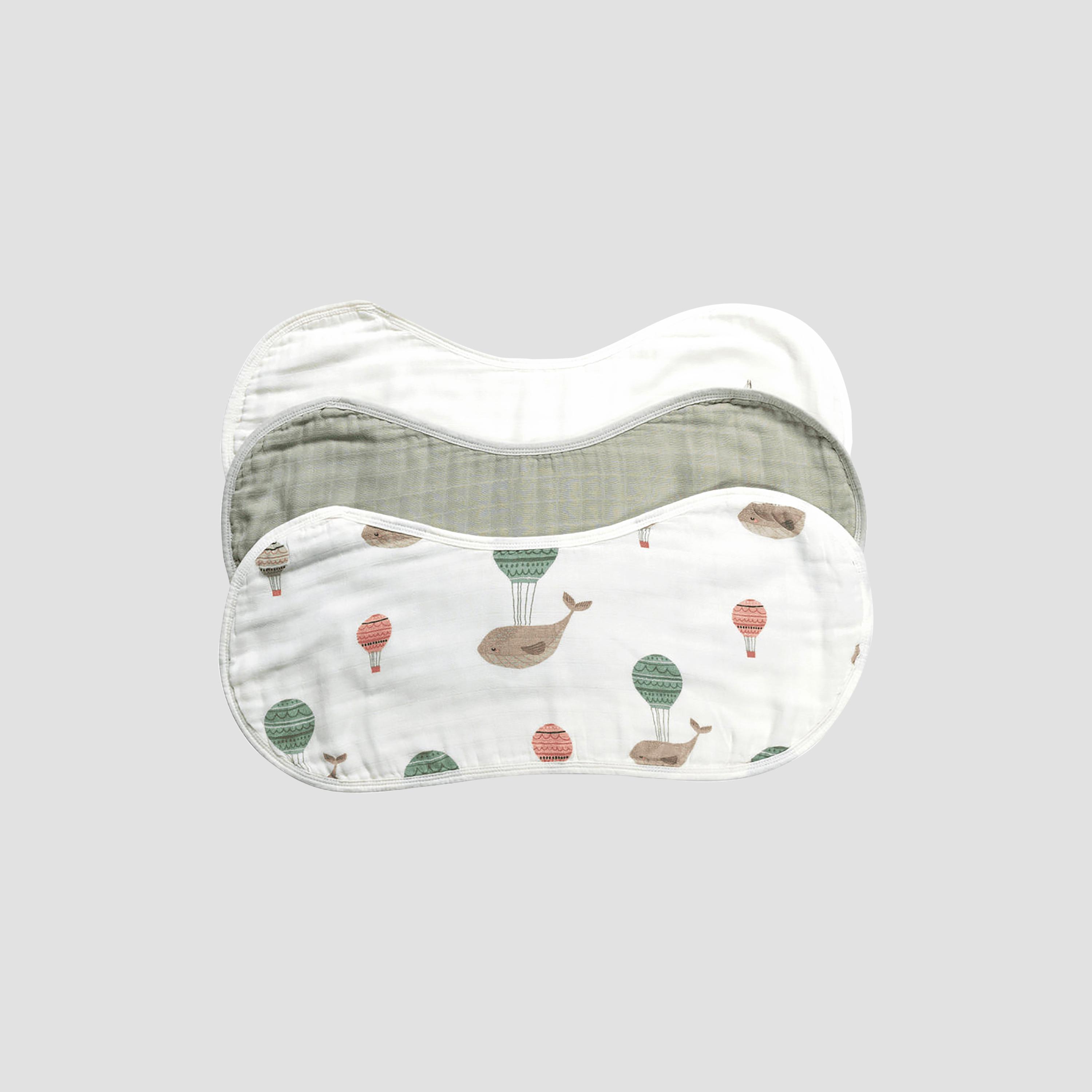 طقم قطعة تجشؤ ومريلة خيزران عضوي 3 قطع - ذا فلاينج ويل من أنفي بيبي-baby-feeding-bibs-image-1