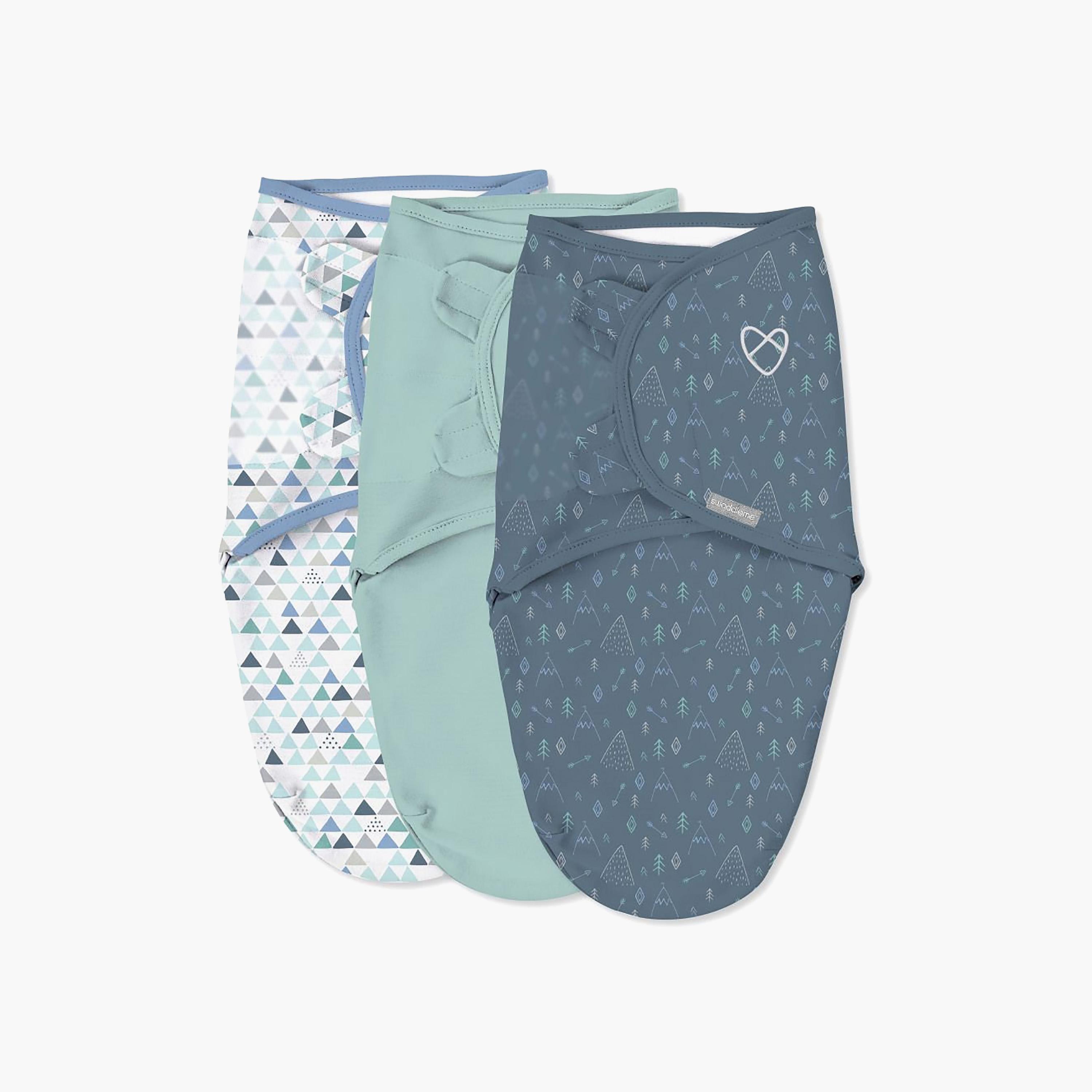 Ingenuity 3-Piece 1.0 TOG SwaddleMe Cotton Preemie Swaddle Wraps - Mountaineer - 3-6 Months-baby-nursery-blanketsandswaddles-swaddlesandsleepingbags-image-1