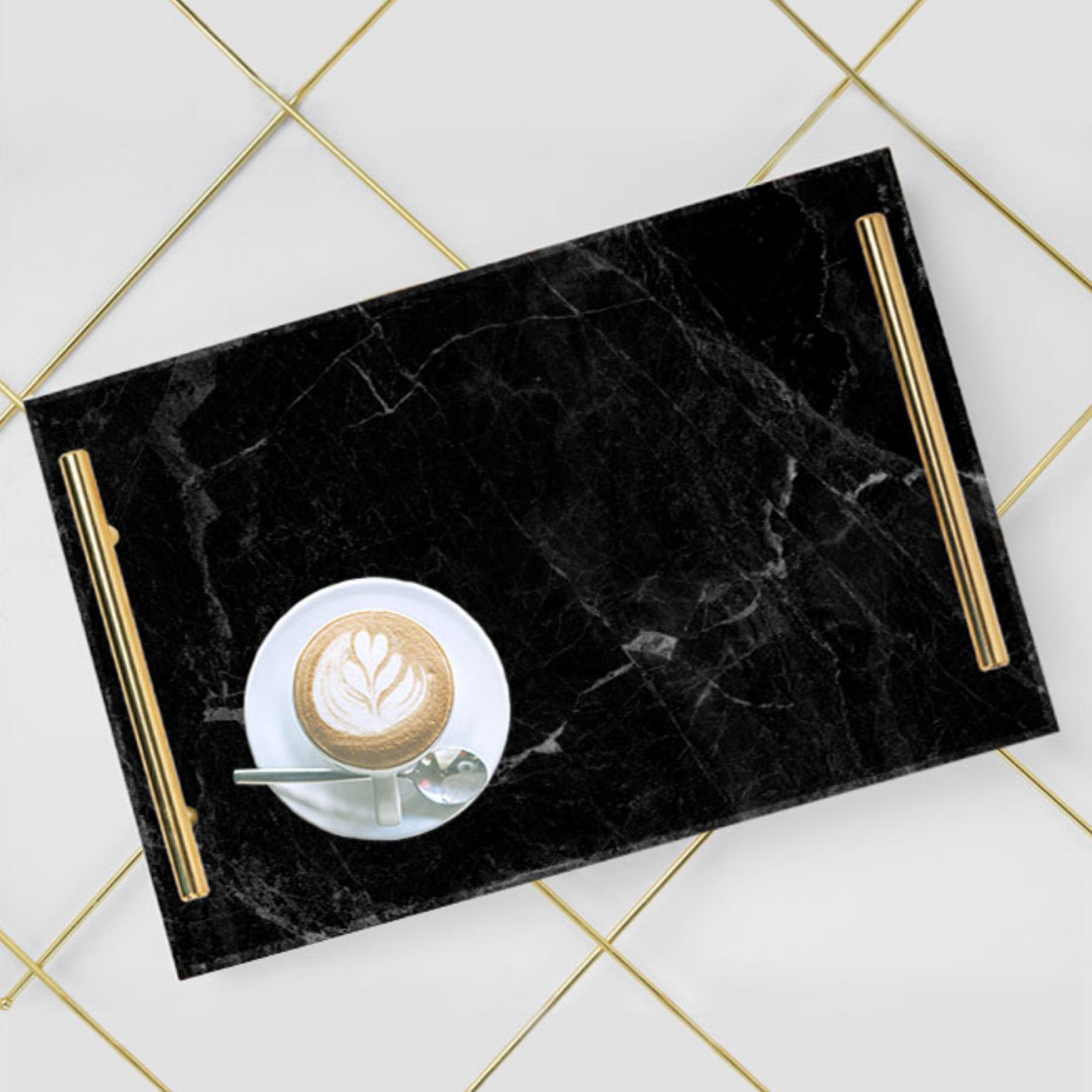 Decorative Acrylic Serving Tray with Gold Metal Handles and Marble Design 20×30 cm-household-dining-serveware-servingtrays-image-5