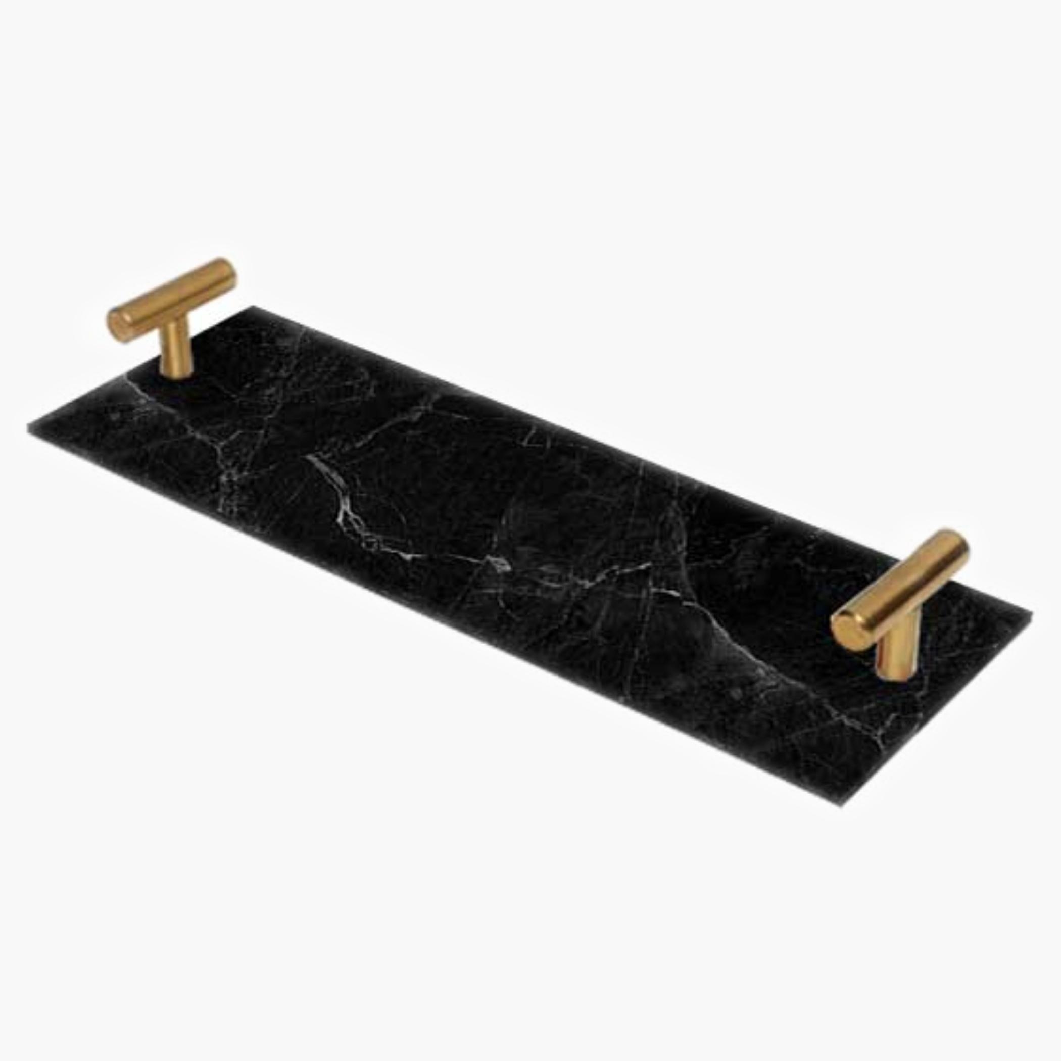 Decorative Acrylic Serving Tray with Gold Metal Handles and Marble Design 10×30 cm-household-dining-serveware-servingtrays-image-4