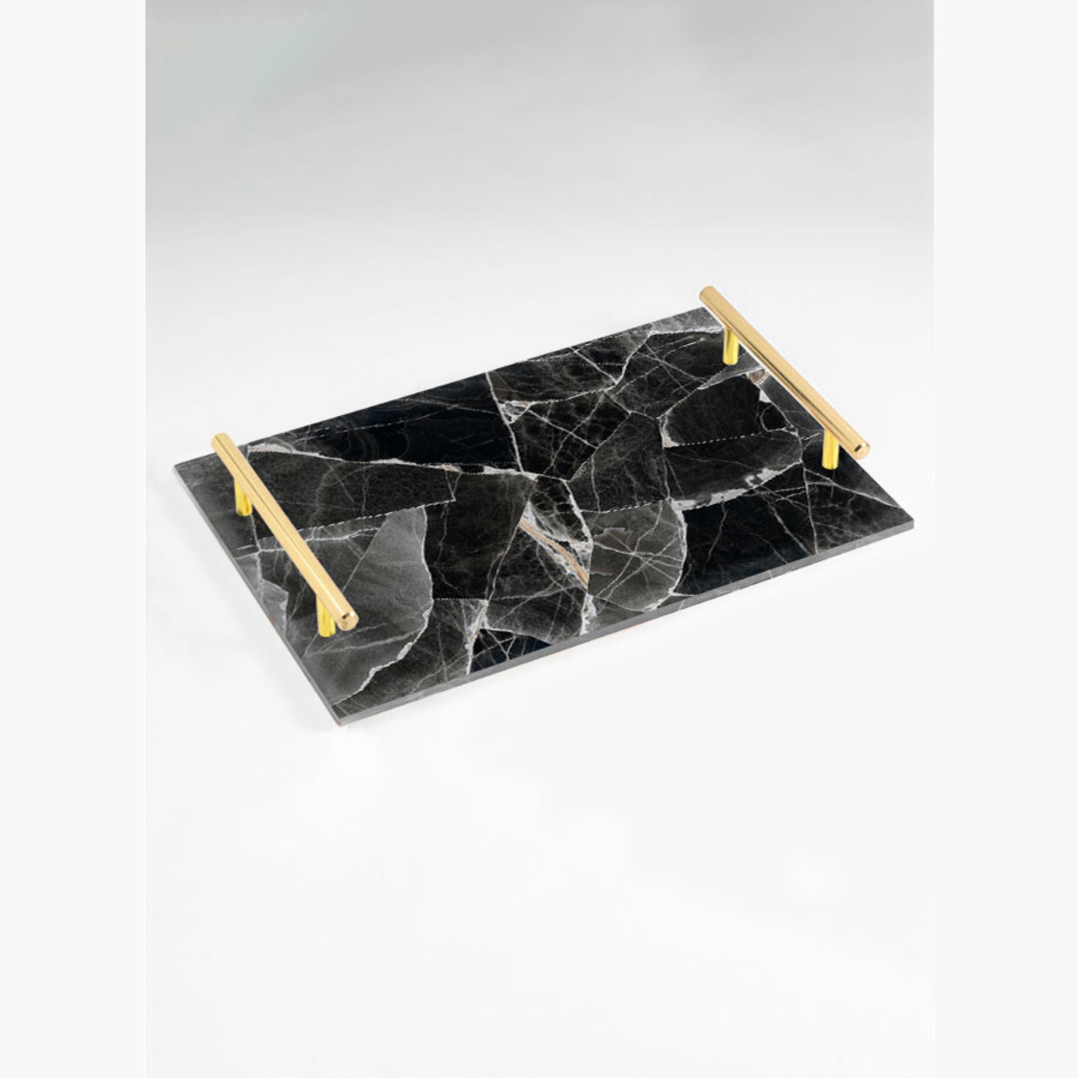 Decorative Acrylic Serving Tray with Gold Metal Handles and Marble Design 24×34 cm-household-dining-serveware-servingtrays-image-4