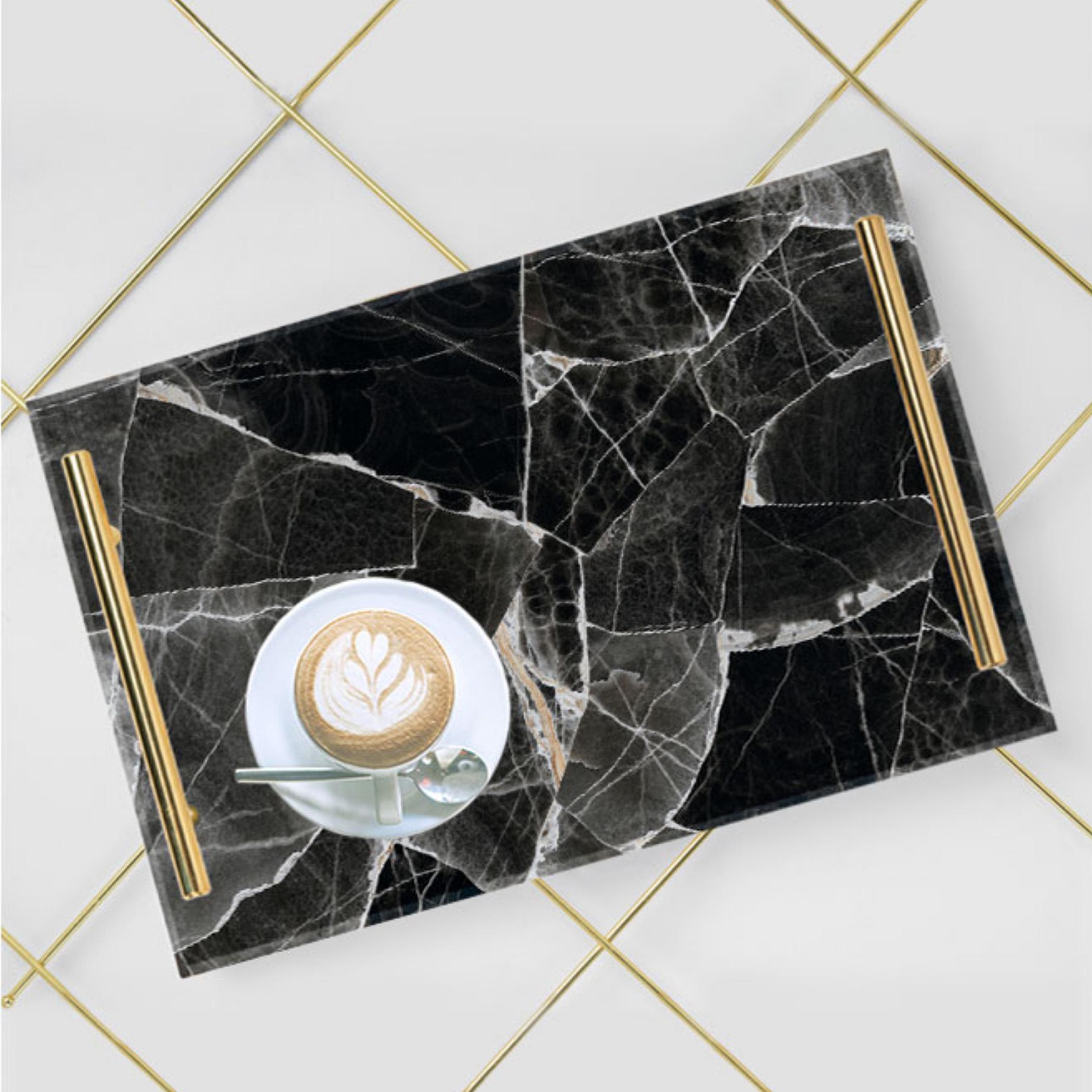 Decorative Acrylic Serving Tray with Gold Metal Handles and Marble Design 20×30 cm-household-dining-serveware-servingtrays-image-3